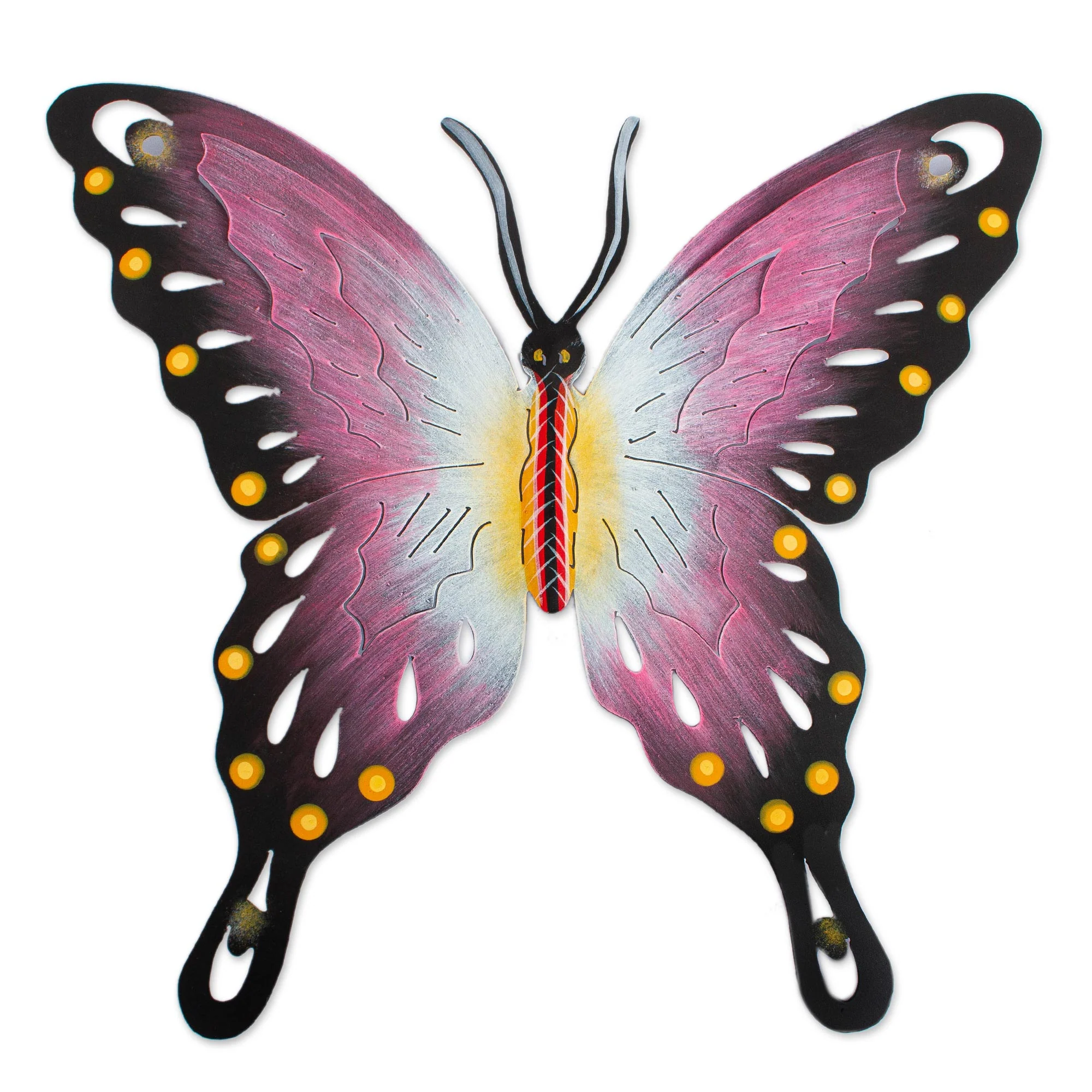 Soul of Femininity Handmade Purple Butterfly Steel Wall Sculpture Mexico - Image 2