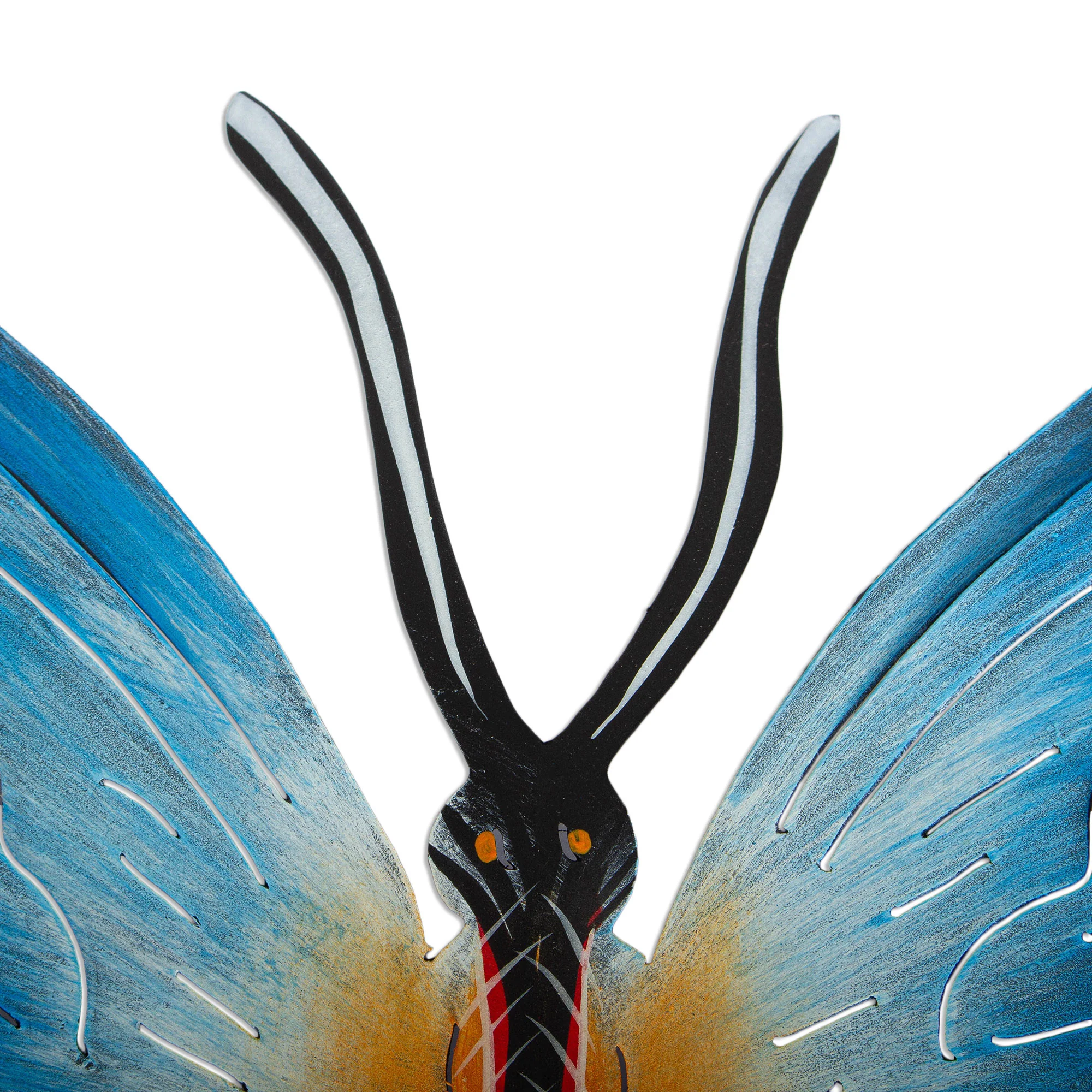 Soul of Harmony Unique Blue Butterfly Steel Wall Sculpture Mexico - Image 3