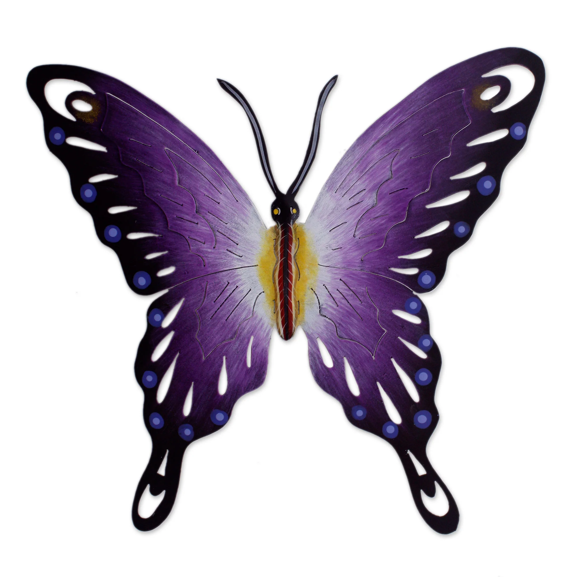 Soul of Wisdom Hand Made Purple Butterfly Steel Wall Sculpture Mexico - Image 2