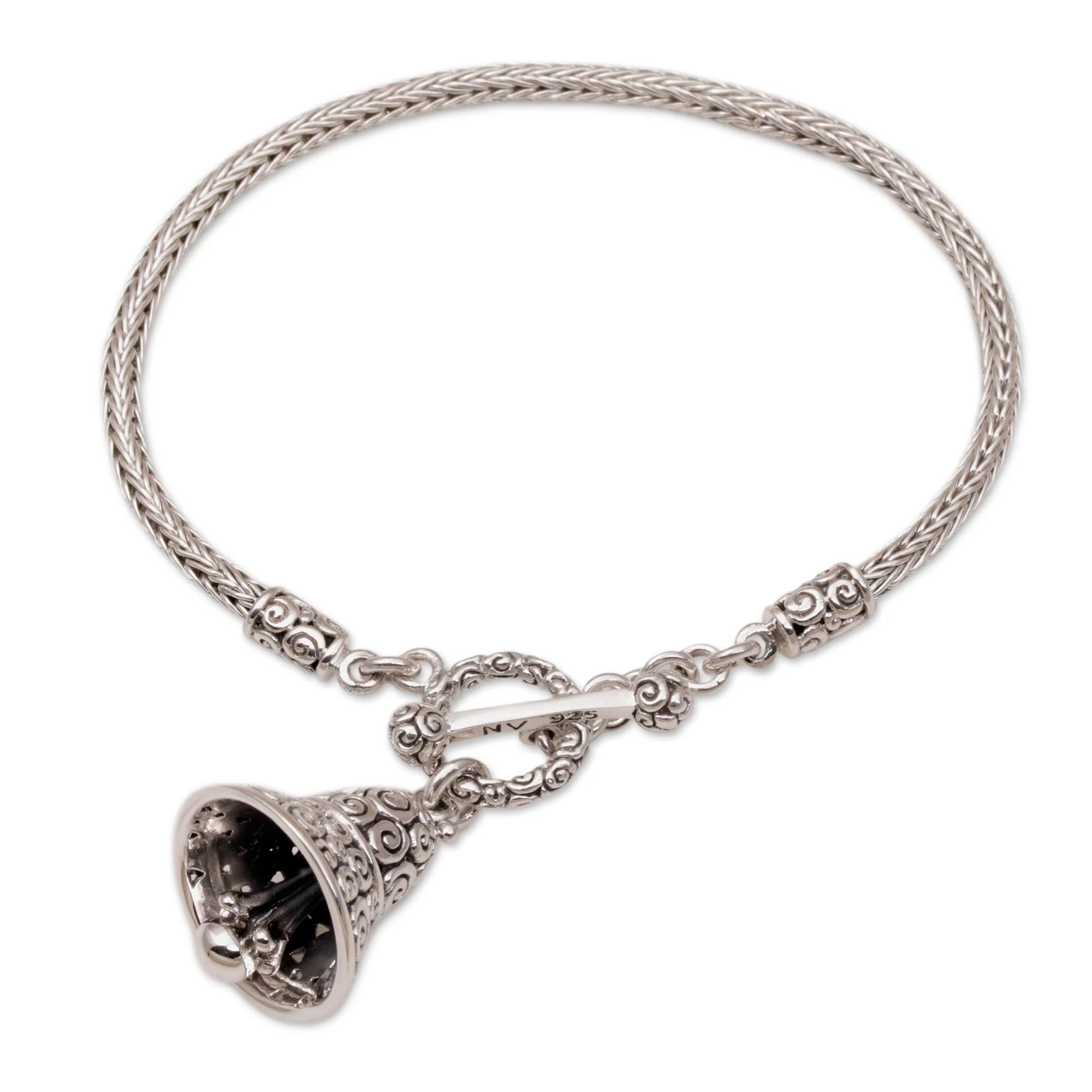 Sound of a Bell Silver Chain Bracelet with Charm - Image 3