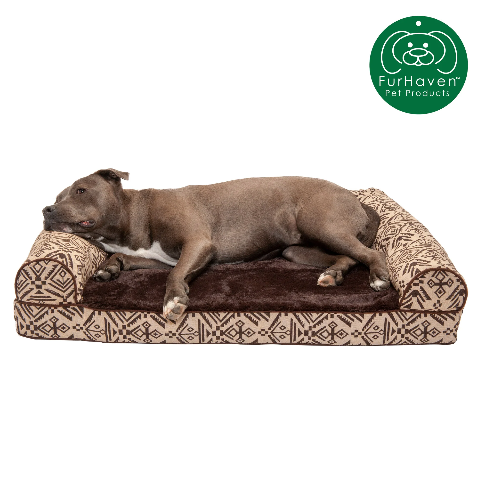 Southwest Kilim Plush Sofa-Style Pet Bed - Image 11