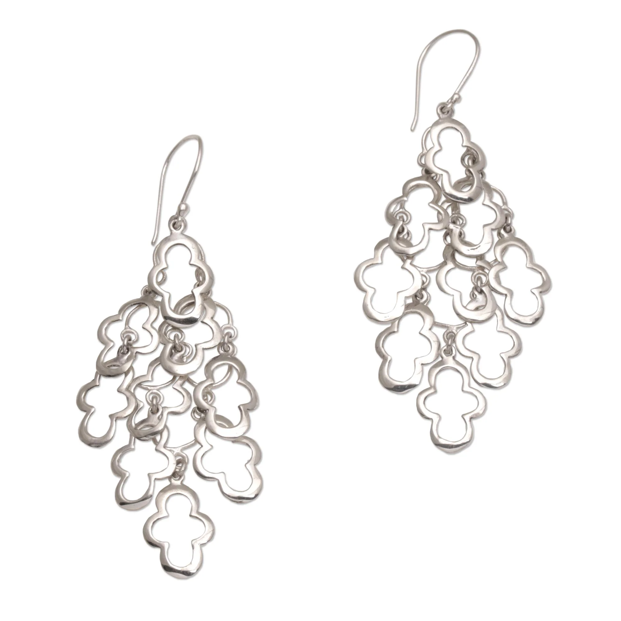Spanish Moss 925 Sterling Silver Wavy Dangle Earrings from Bali - Image 2