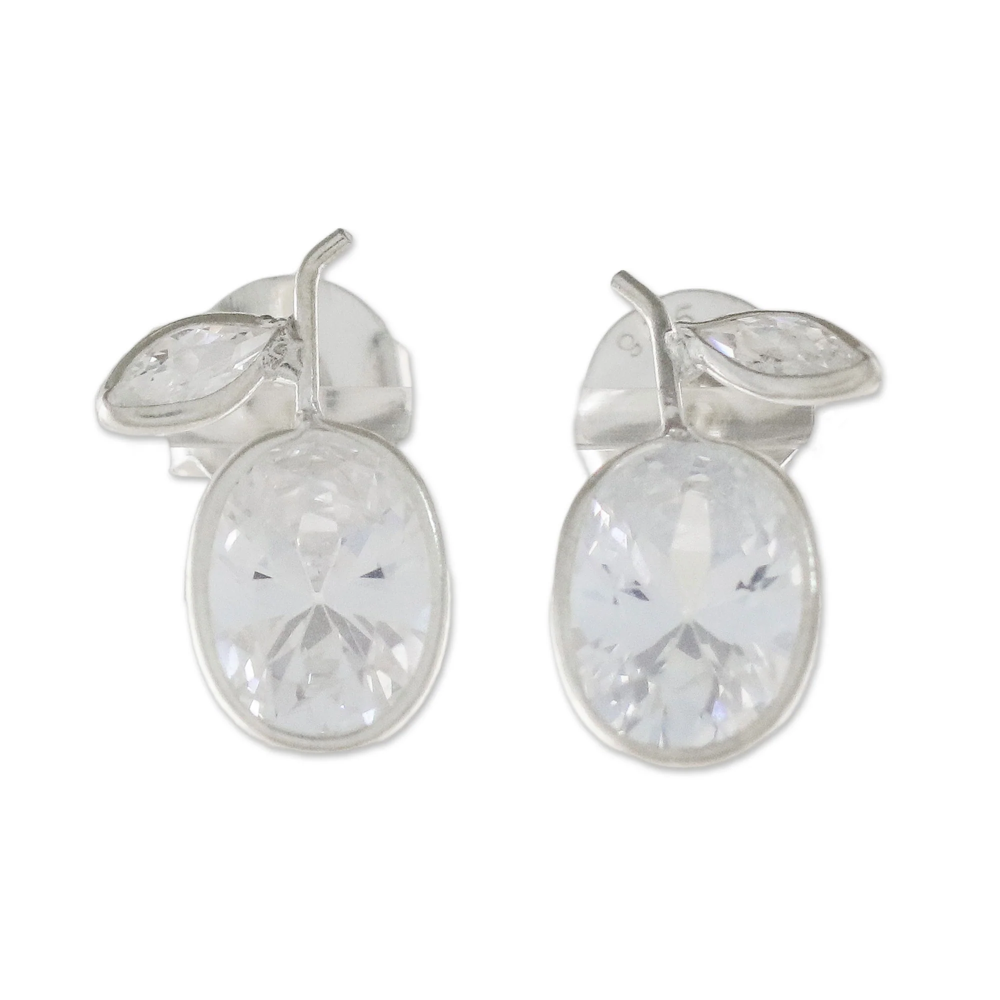 Sparkling Pears Sparkling Quartz Stud Earrings from Thailand - Image 2