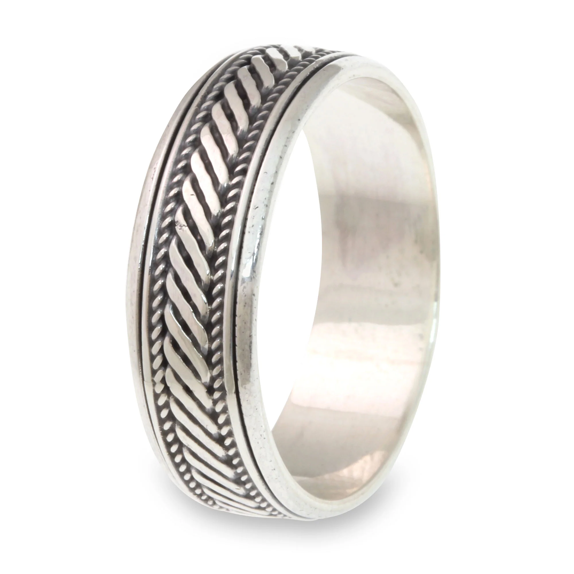 Speed Sterling Silver Handcrafted Spinner Ring - Image 2