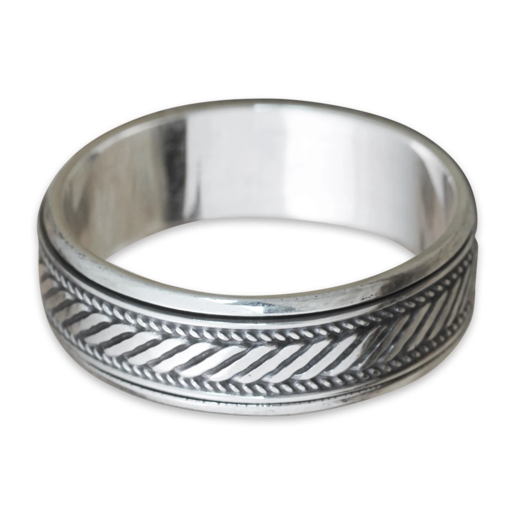 Speed Sterling Silver Handcrafted Spinner Ring - Image 3