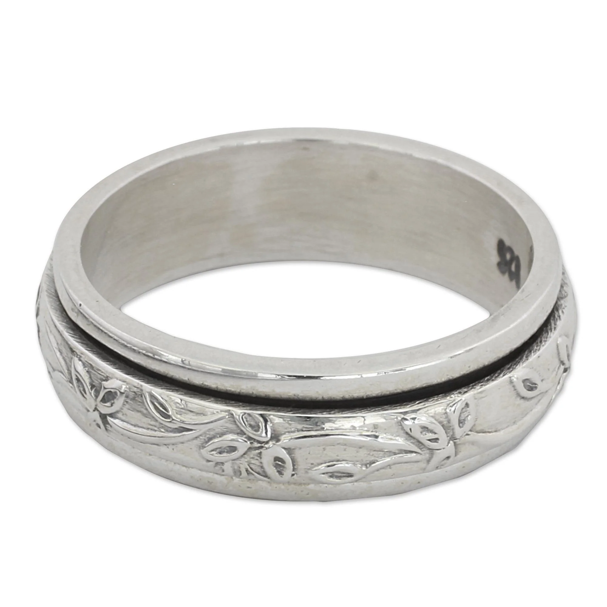 Spinning Leaves Sterling Silver Spinner Ring - Image 2