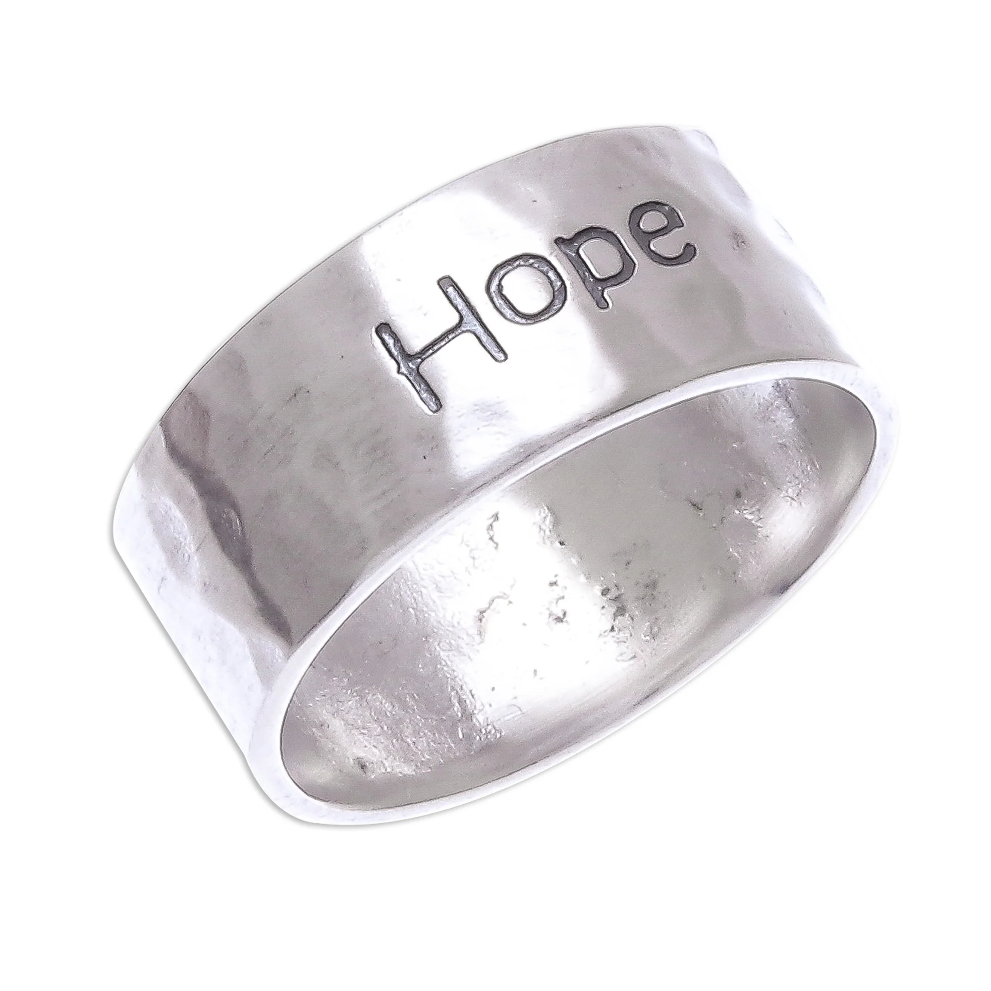 Spirit of Hope Inspirational Sterling Silver Band Ring - Image 4