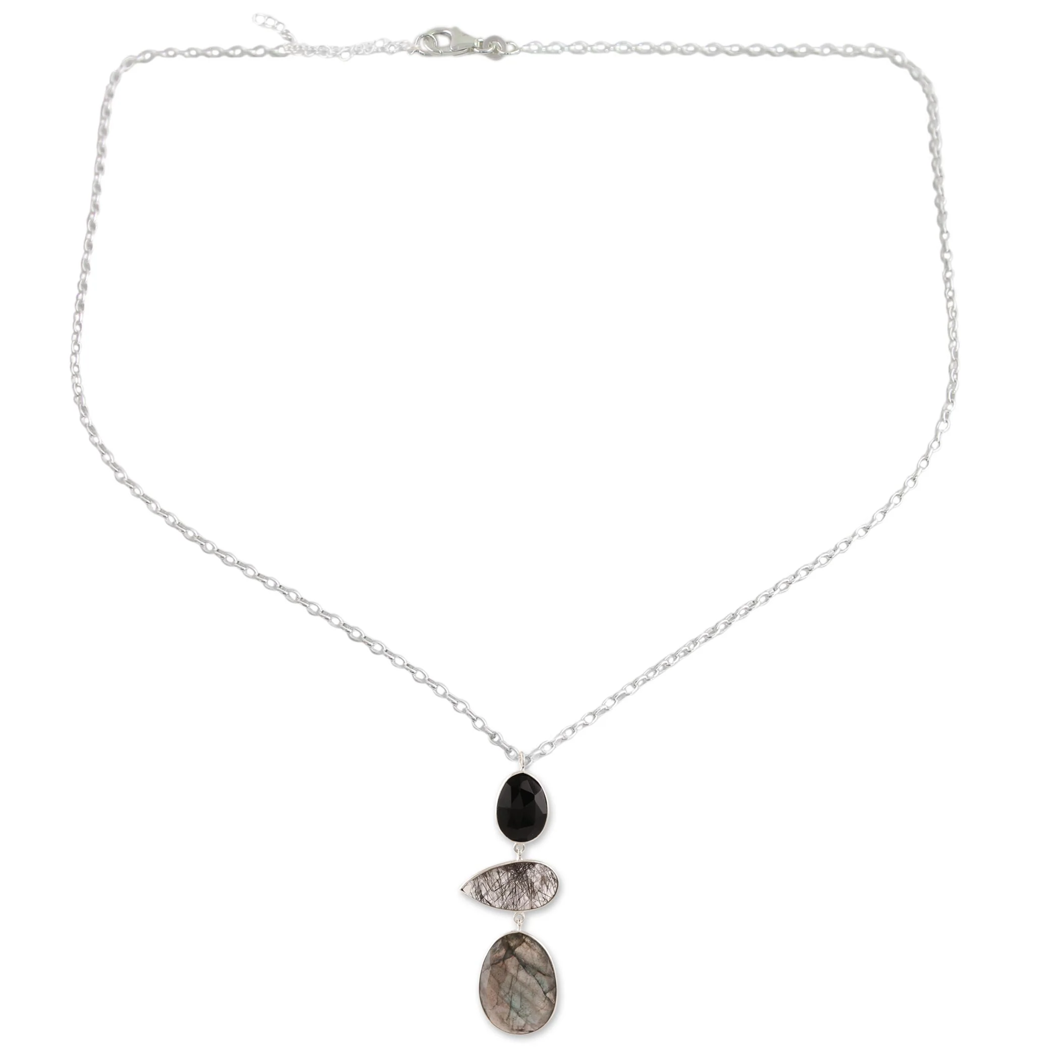 Splendorous Evening 26.5-Carat Multi-Gemstone Pendant Necklace from India - Image 2