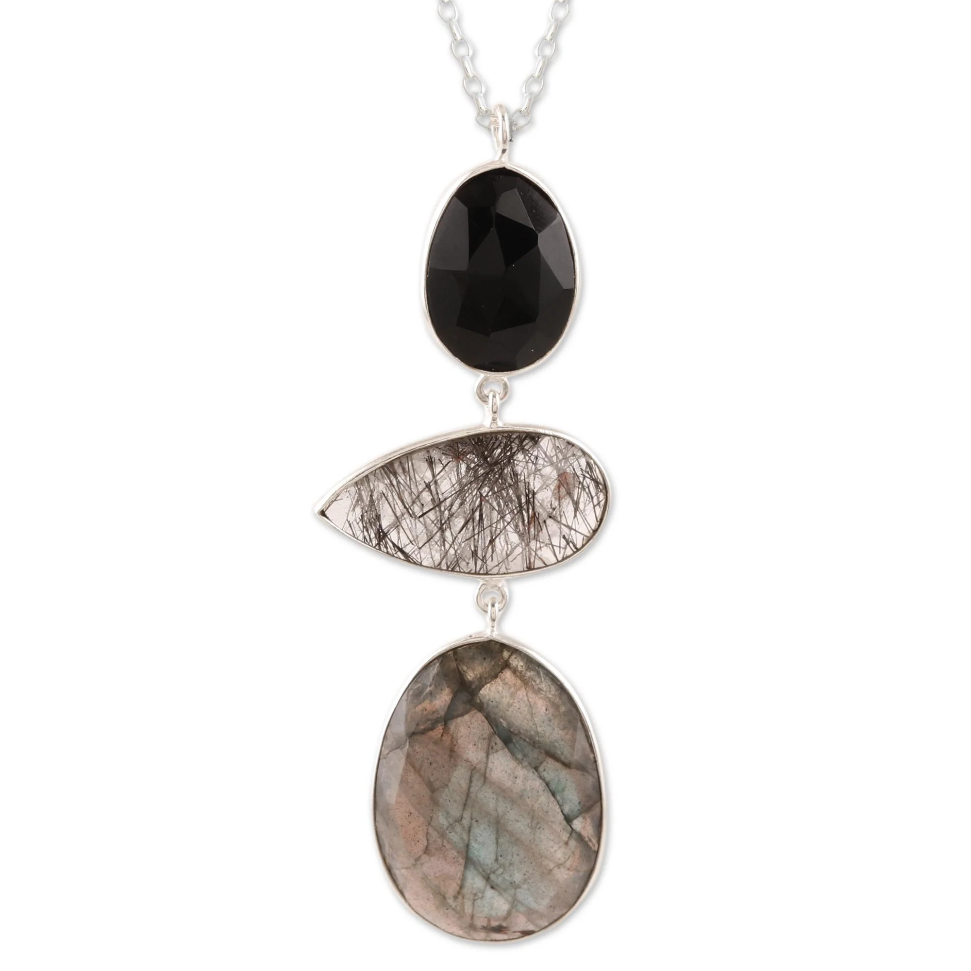 Splendorous Evening 26.5-Carat Multi-Gemstone Pendant Necklace from India - Image 5