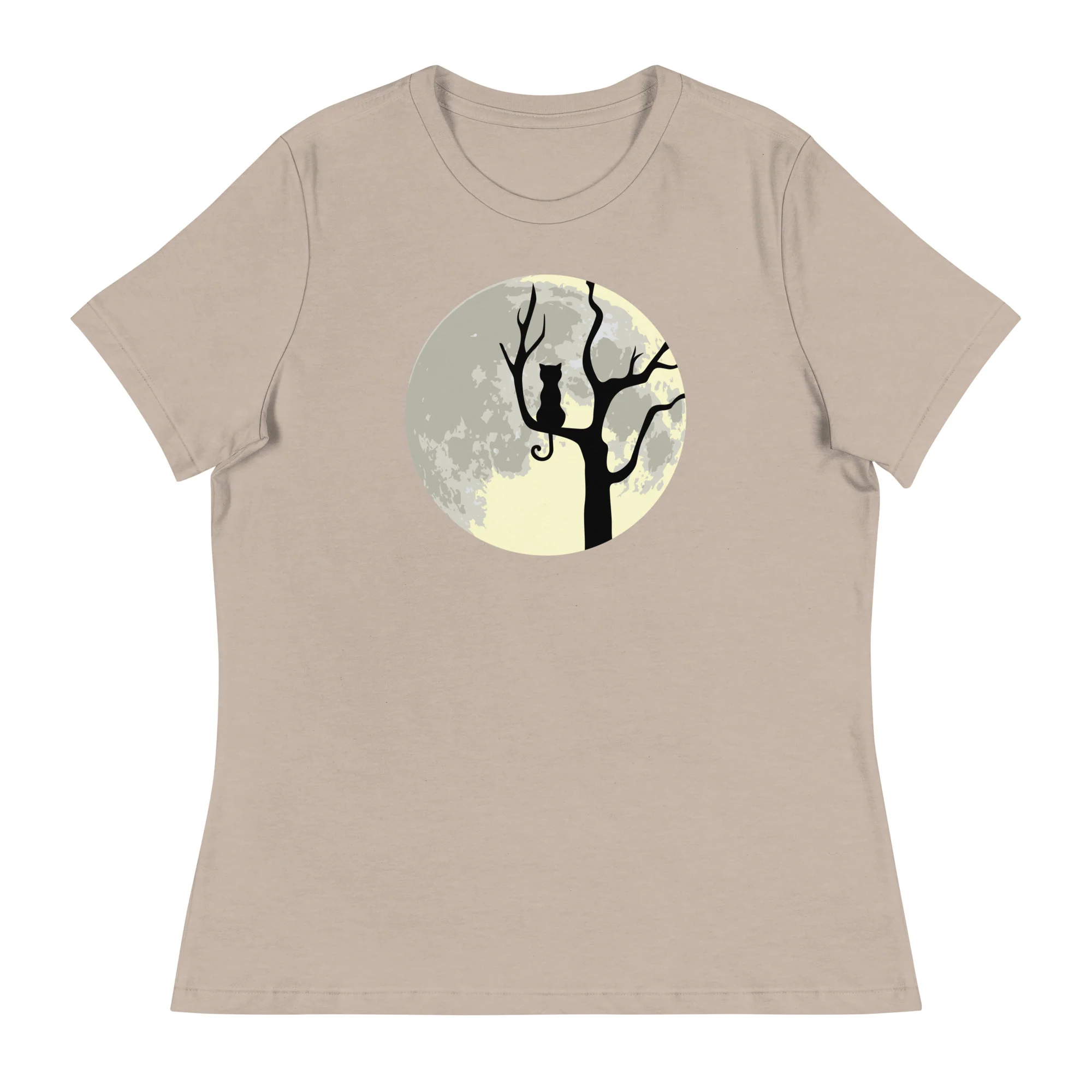 Spooky Tree & Cat Women's Relaxed T-Shirt - Image 7