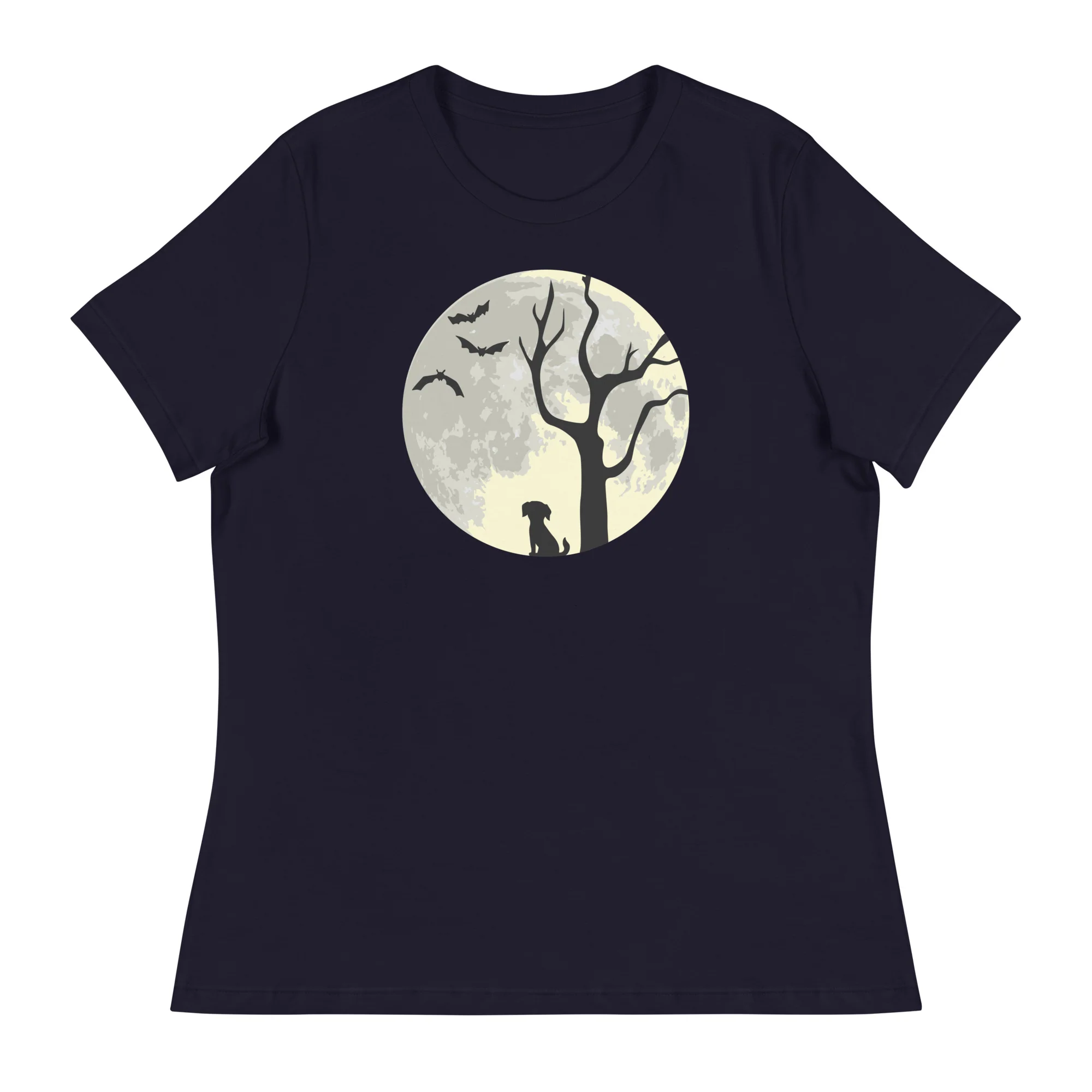 Spooky Tree & Pup Women's Relaxed T-Shirt - Image 3