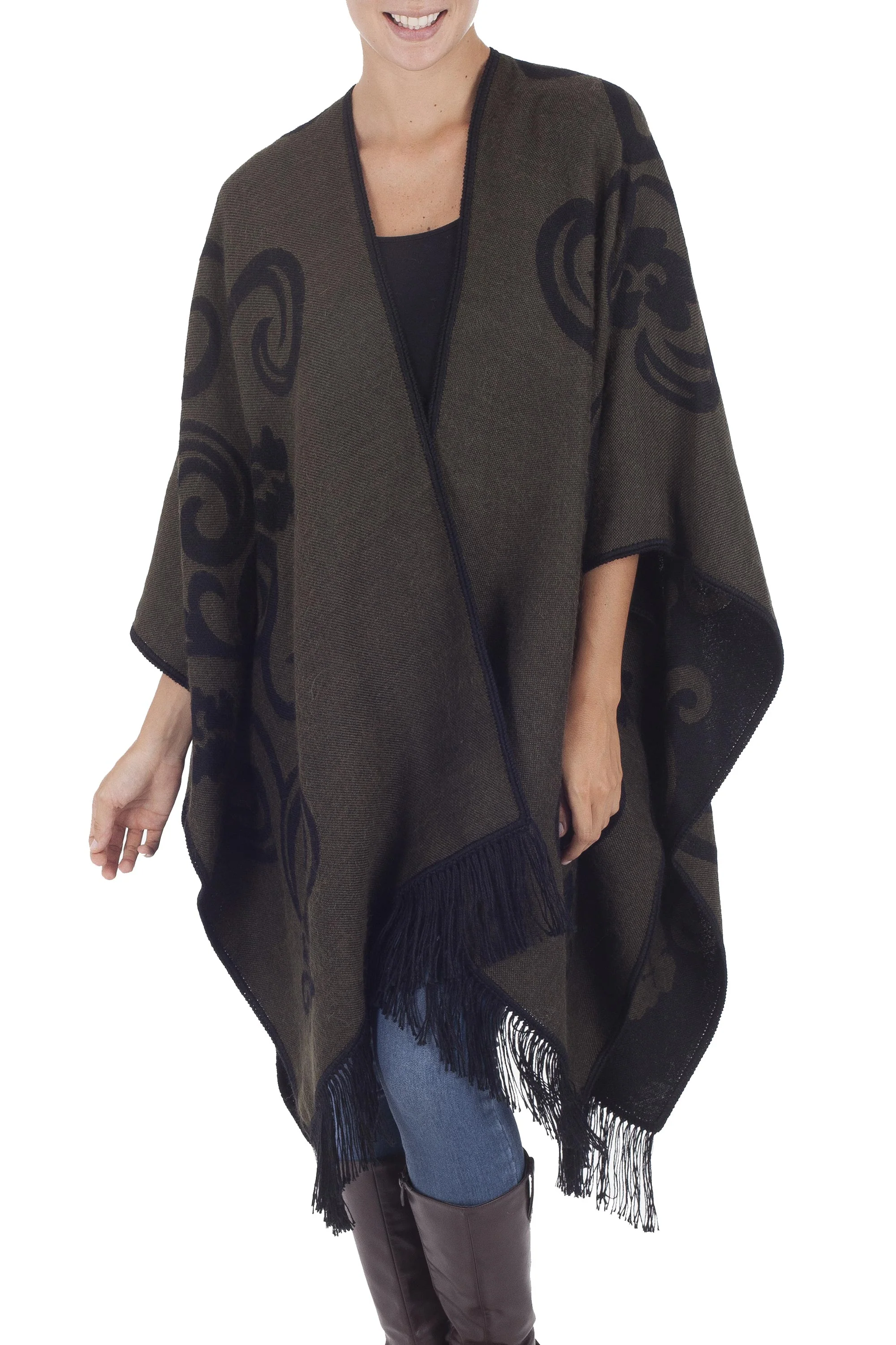 Spring Silhouette Reversible Ruana Cloak - Image 3