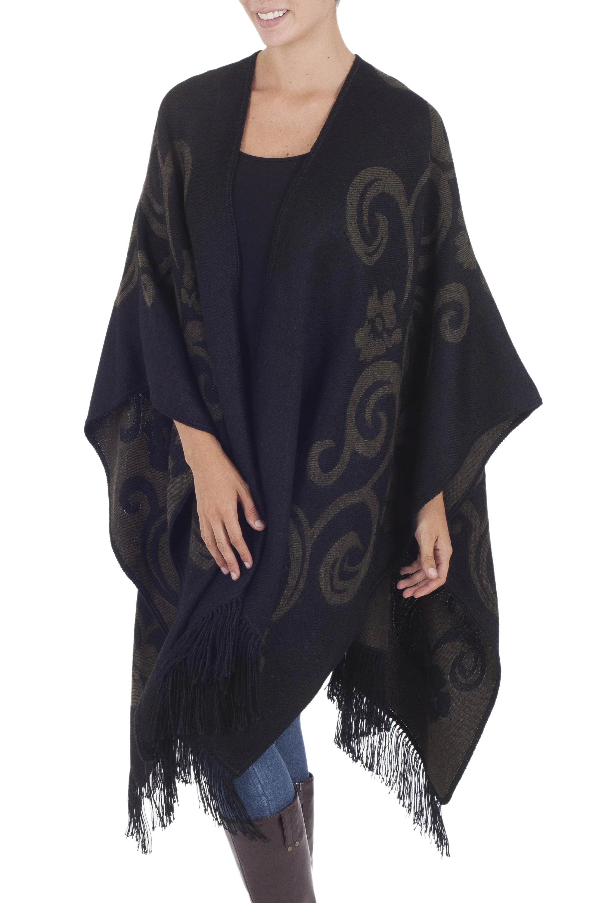 Spring Silhouette Reversible Ruana Cloak - Image 4