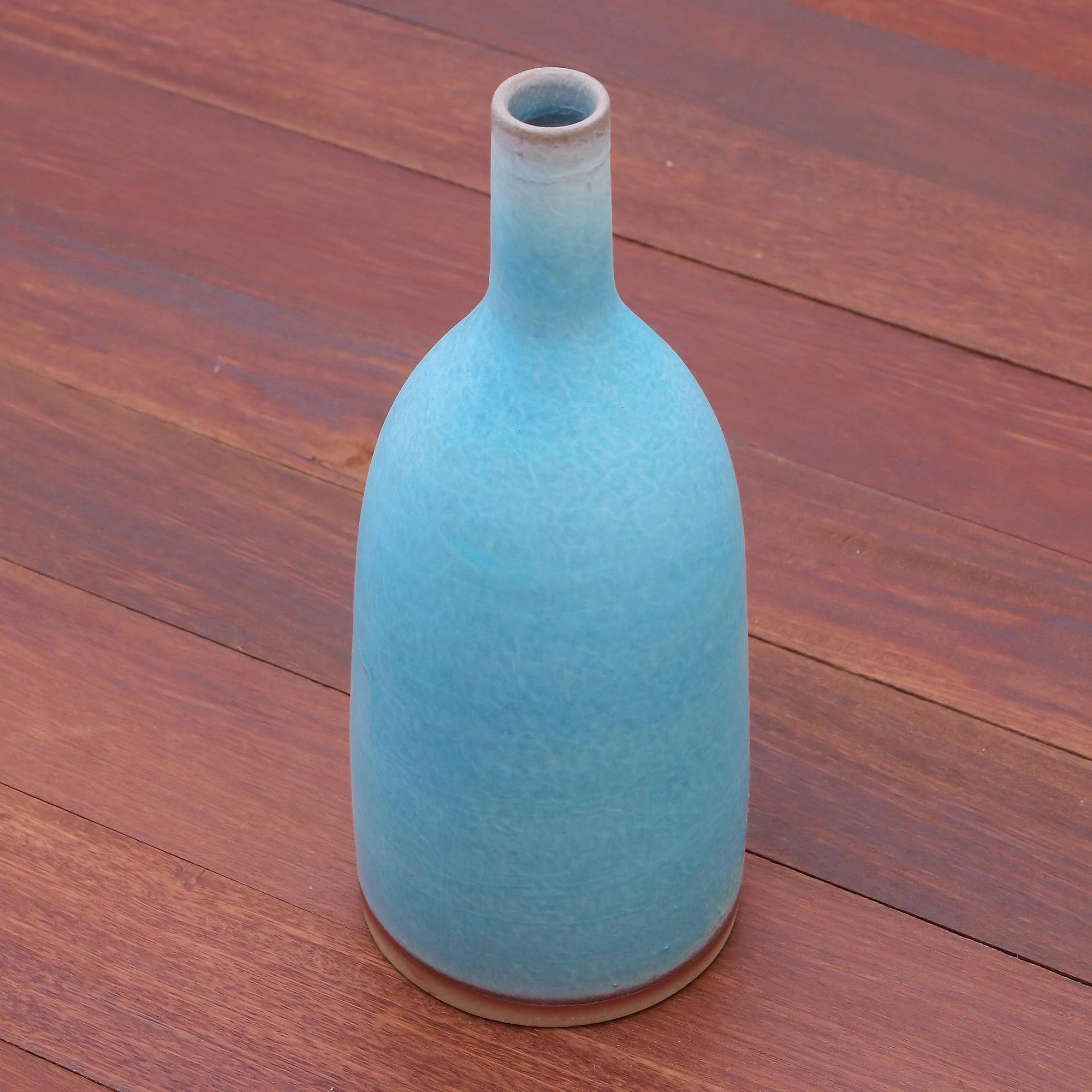 Spring Water Light Blue Ceramic Vase Crafted in Thailand - Image 3