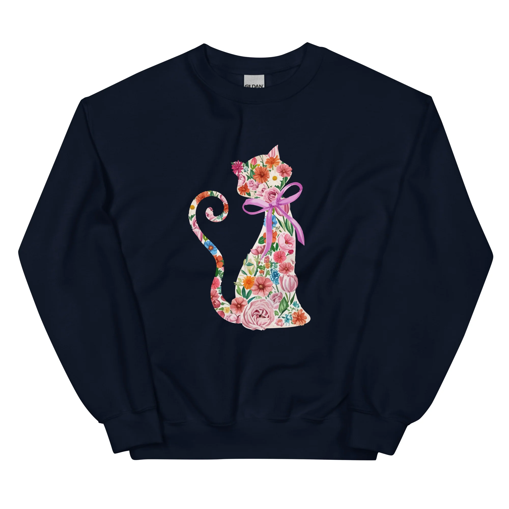 Springtime Flower Cat Crewneck Sweatshirt - Image 4
