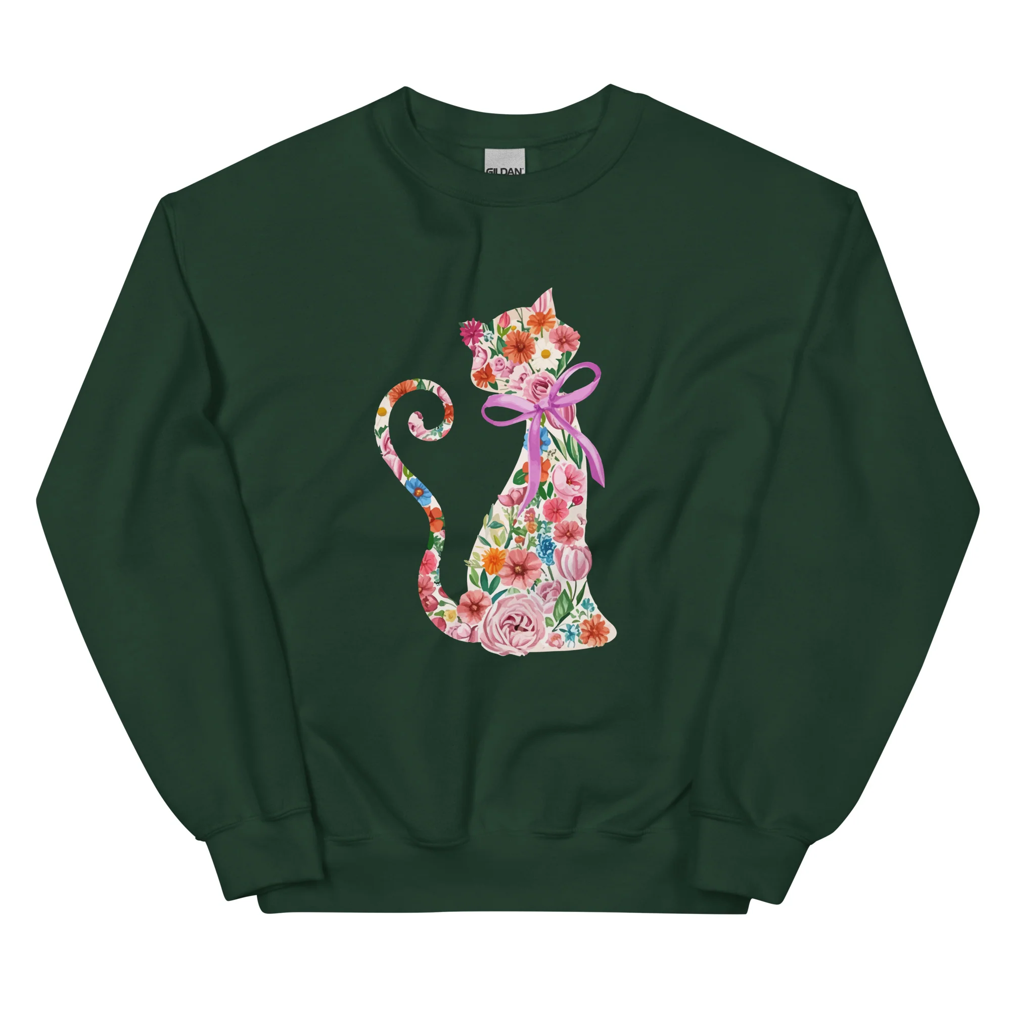 Springtime Flower Cat Crewneck Sweatshirt - Image 6