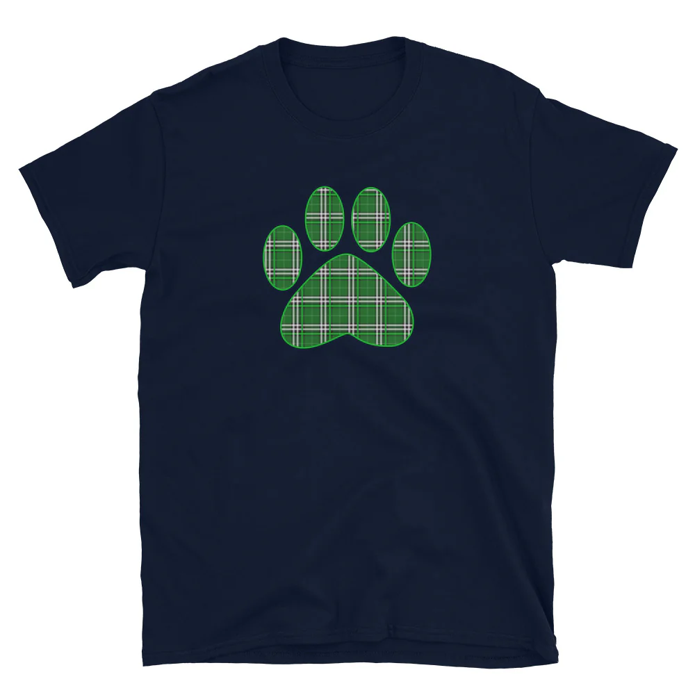 St. Patty's Paw Print Plaid T-Shirt - Image 3