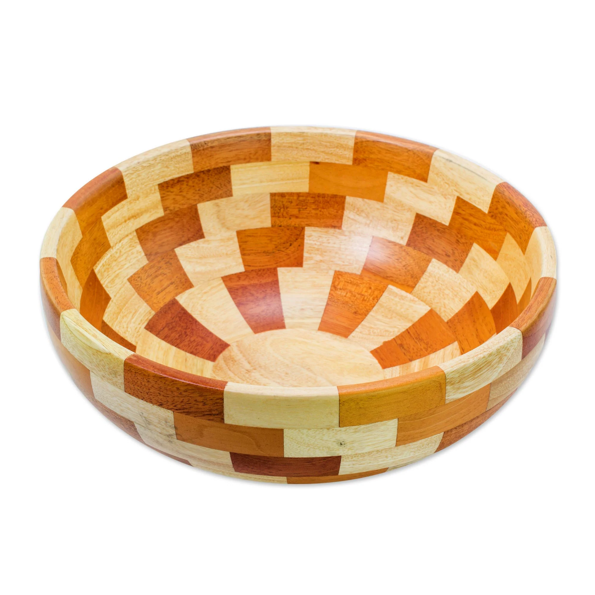 Stairway of Nature Artisan Crafted Natural Mahogany Palo Blanco Wood Bowl - Image 2