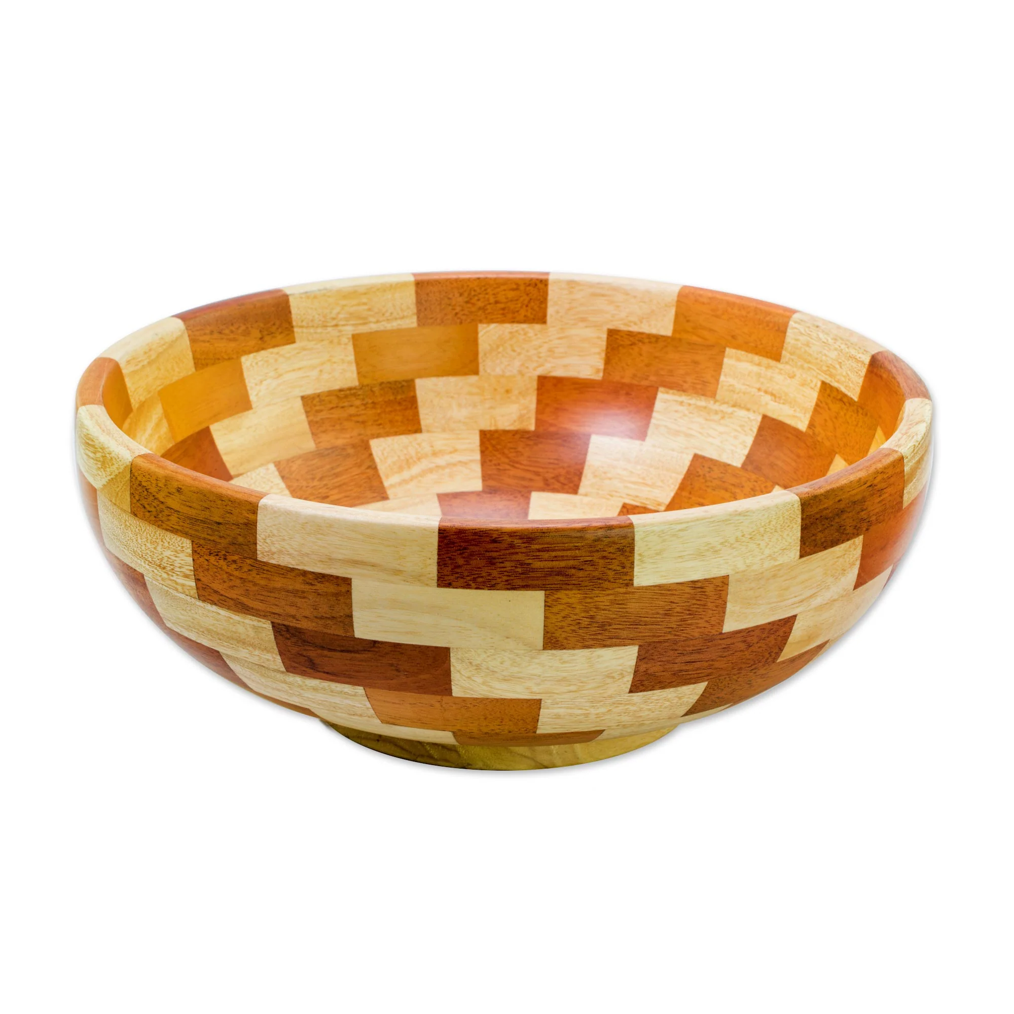 Stairway of Nature Artisan Crafted Natural Mahogany Palo Blanco Wood Bowl - Image 3