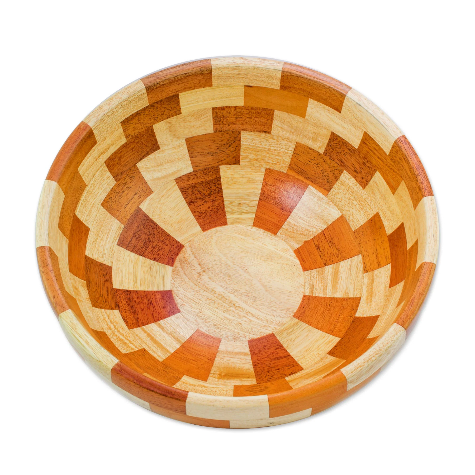 Stairway of Nature Artisan Crafted Natural Mahogany Palo Blanco Wood Bowl - Image 4