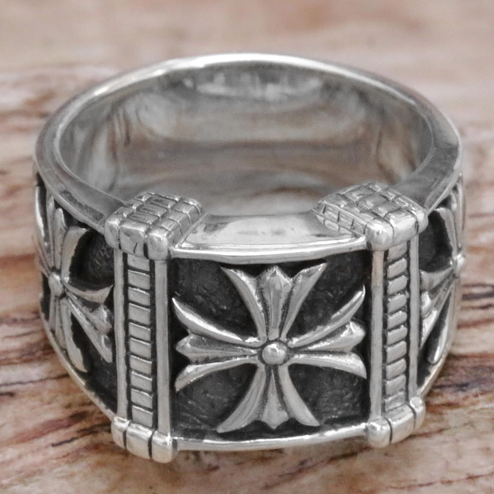 Stallion Cross Men's Sterling Silver Ring - Image 5