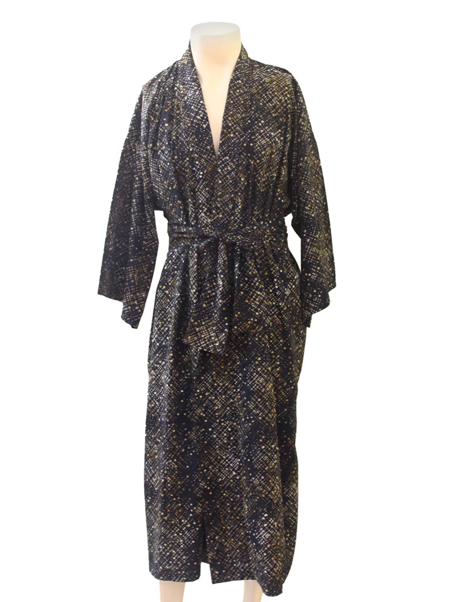 Star Quest Multicolor Men's Cotton Batik Robe - Image 2