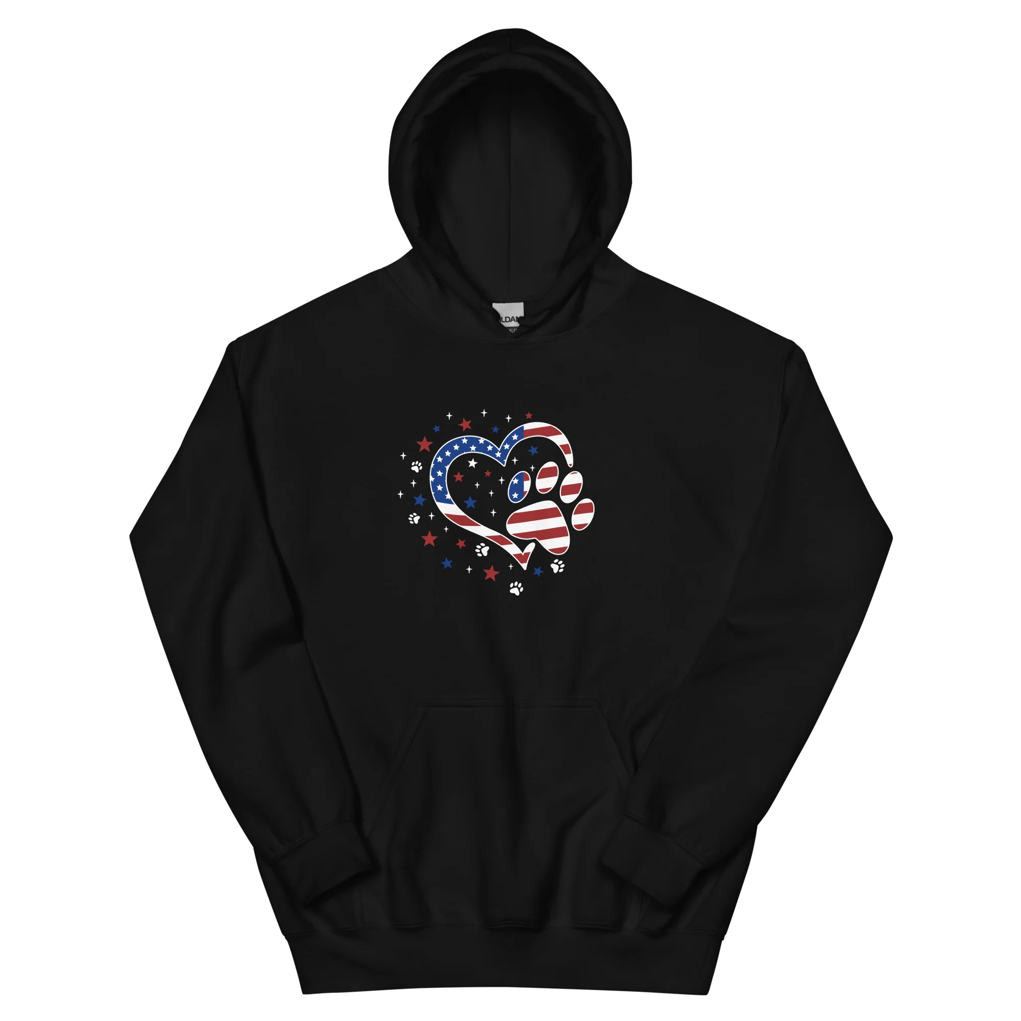 Star Spangled Paw Print Love Hoodie - Image 2