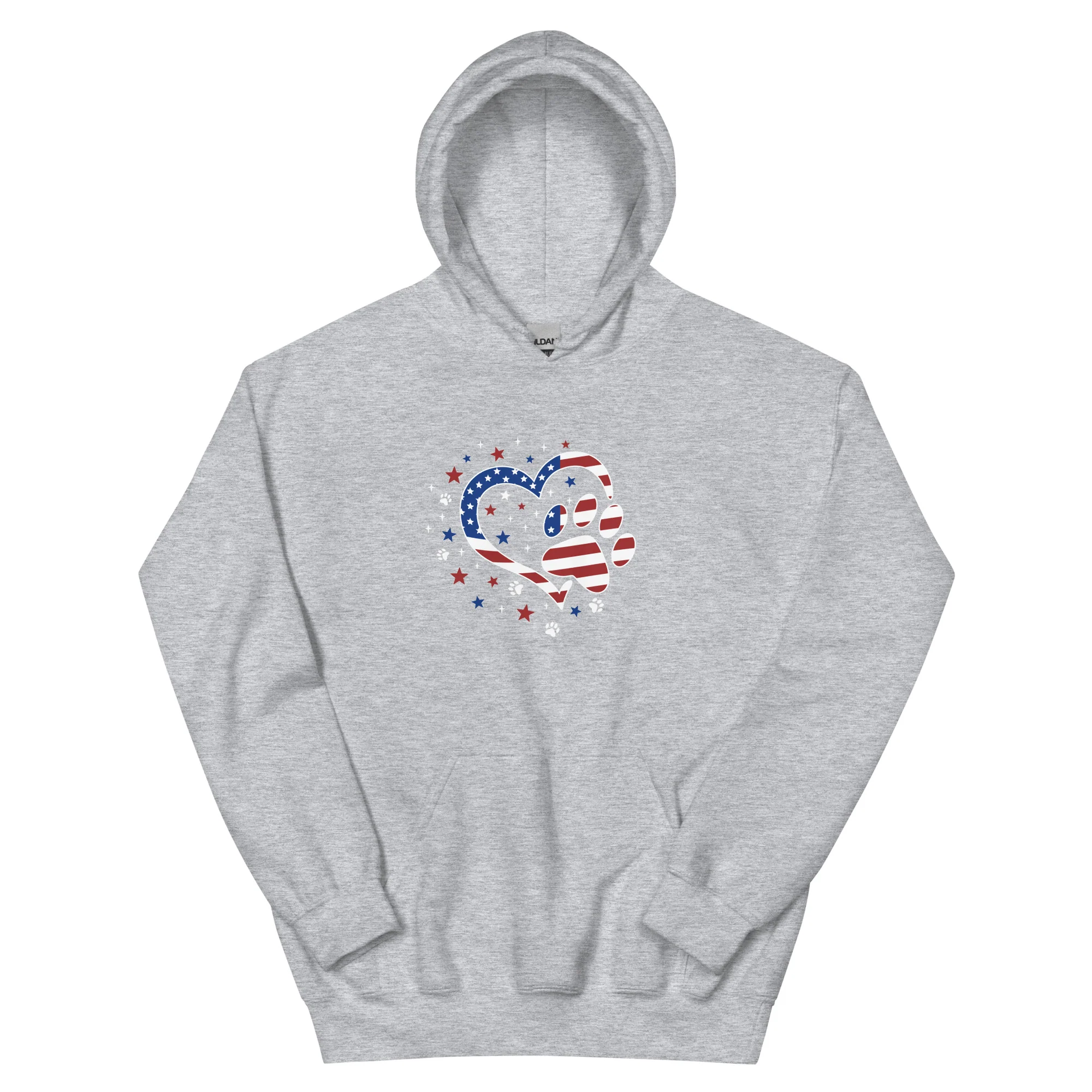 Star Spangled Paw Print Love Hoodie - Image 6
