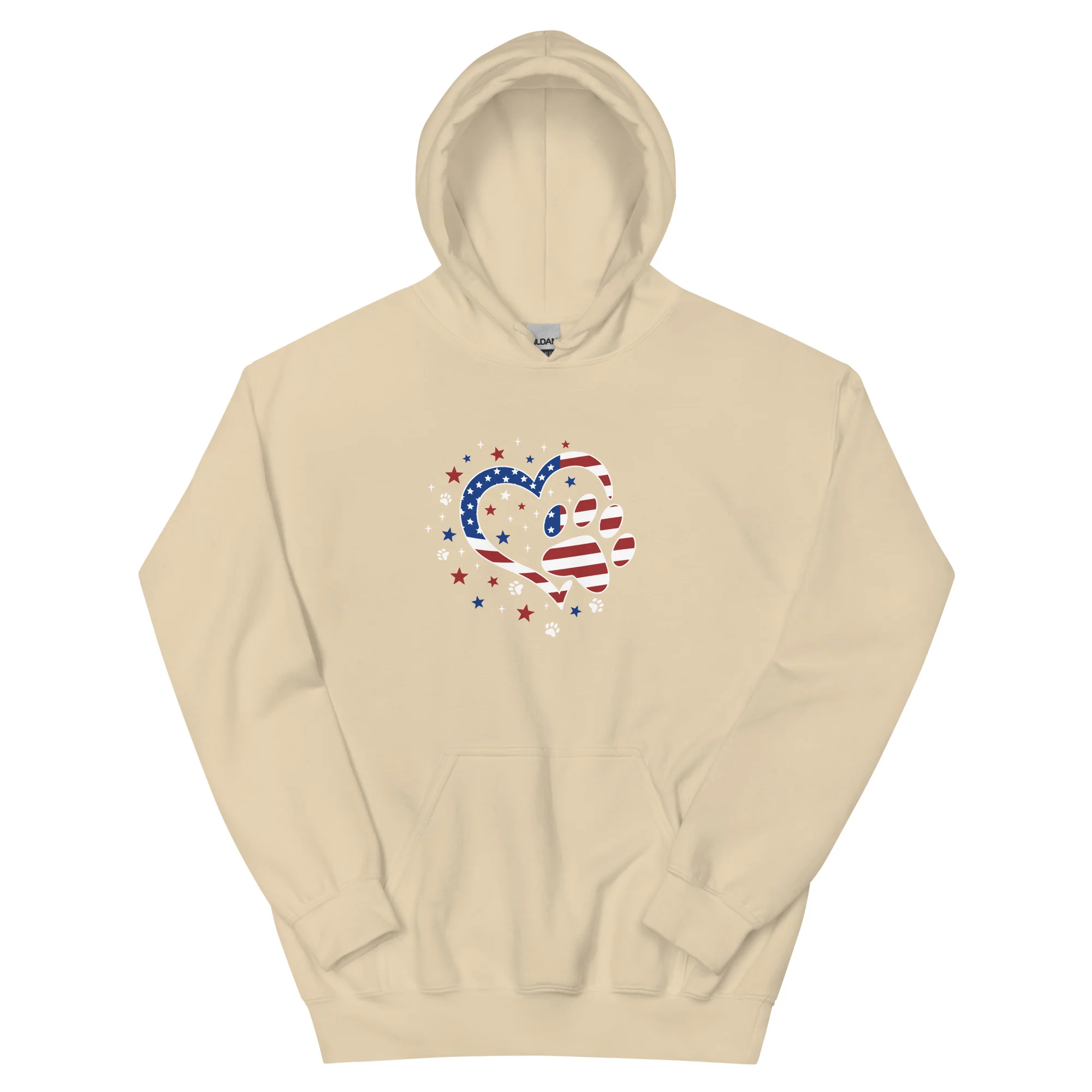 Star Spangled Paw Print Love Hoodie - Image 8