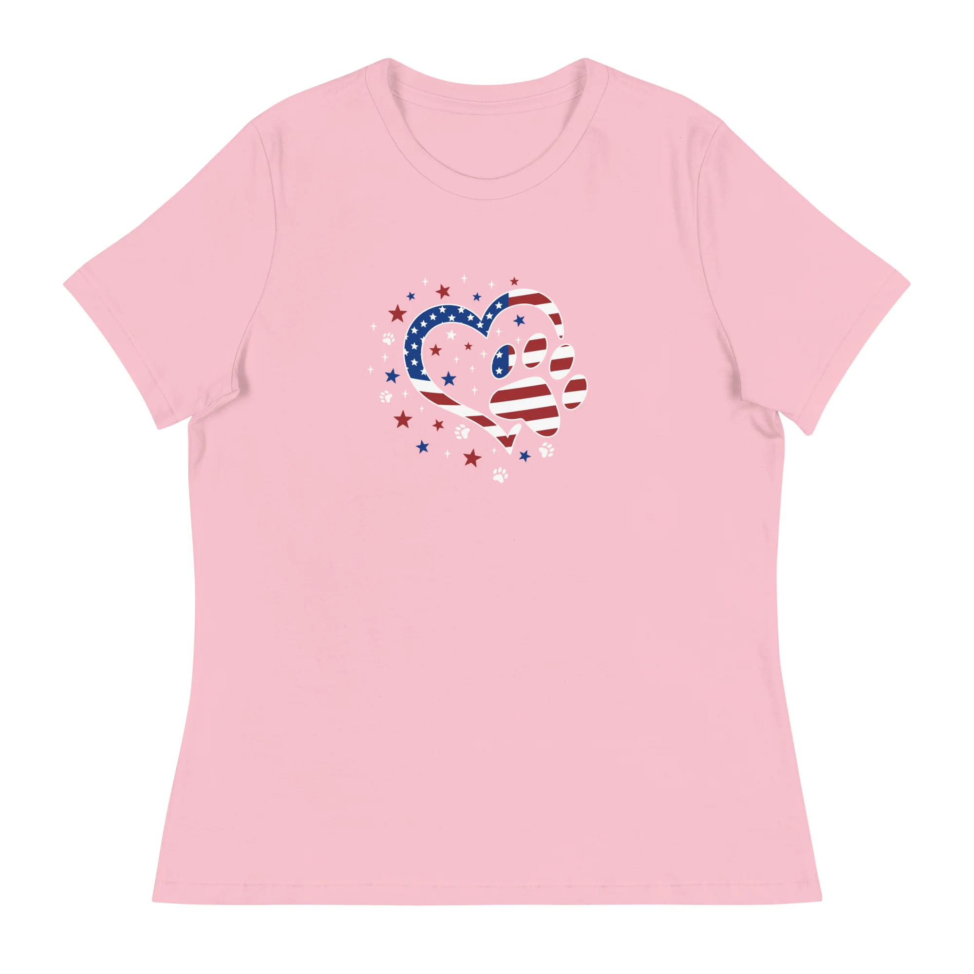 Star Spangled Paw Print Love Women's Relaxed T-Shirt - Image 10