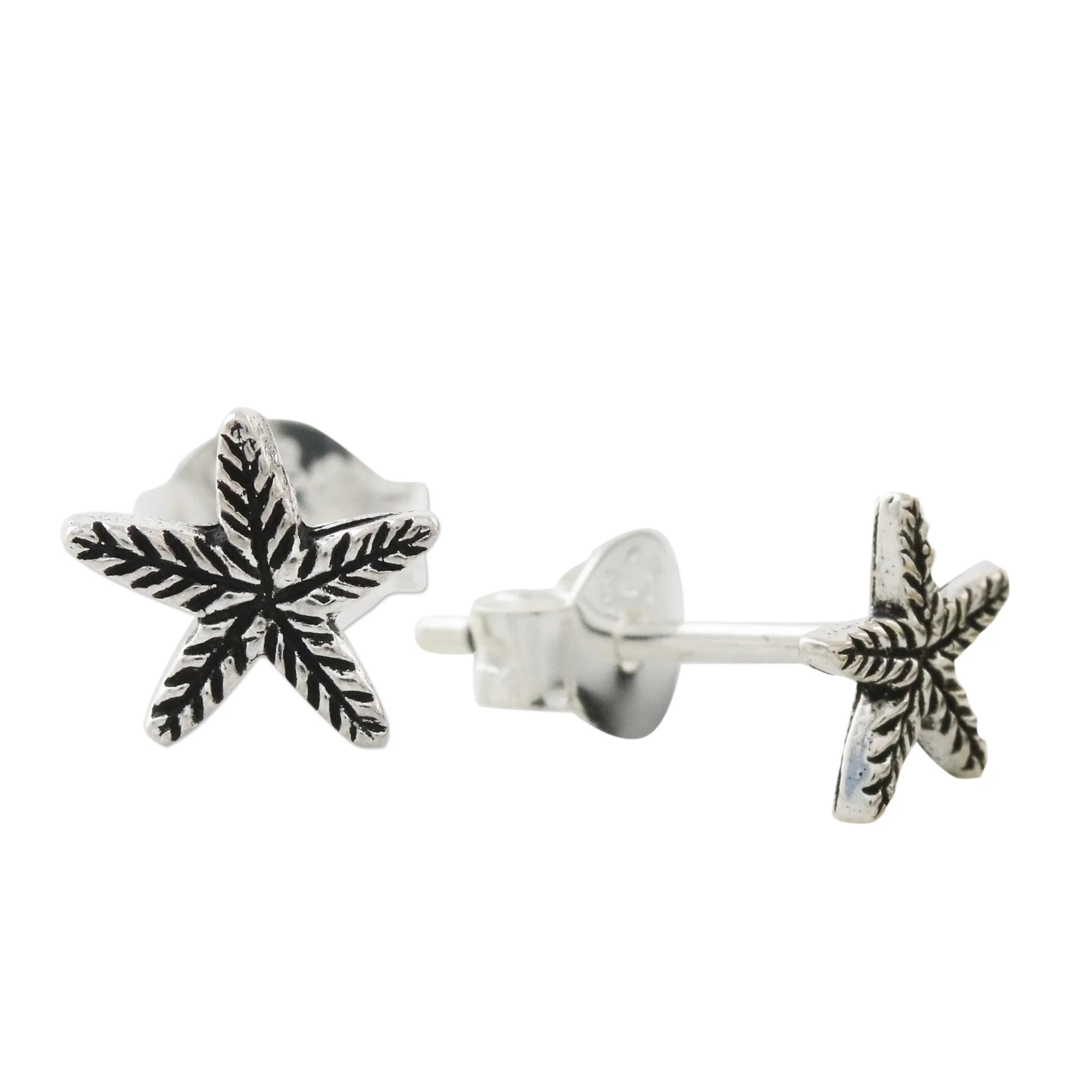 Starfish Charm Sterling Silver Starfish Stud Earrings from Thailand - Image 4