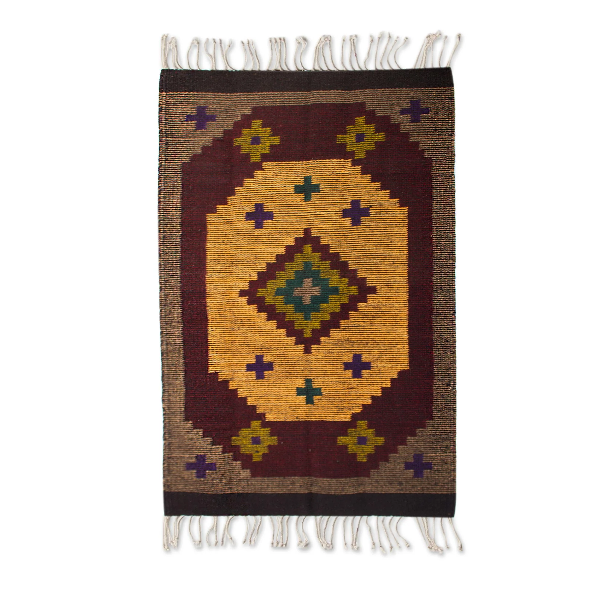 Stargazer Brown Zapotec Wool Area Rug - Image 2