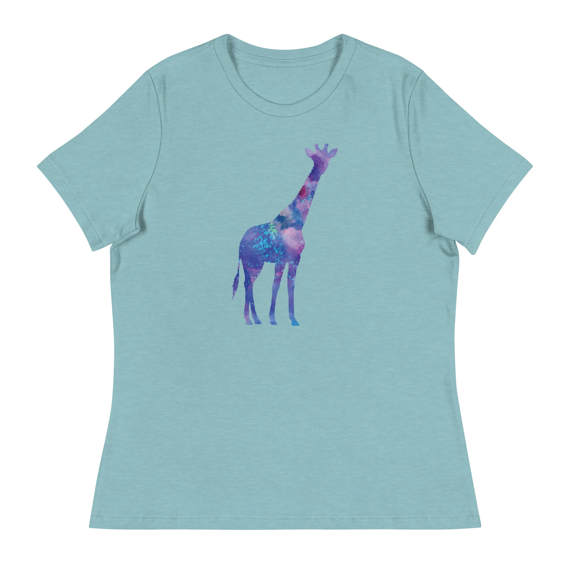 Starry Night Hues Giraffe Women's Relaxed T-Shirt - Image 4
