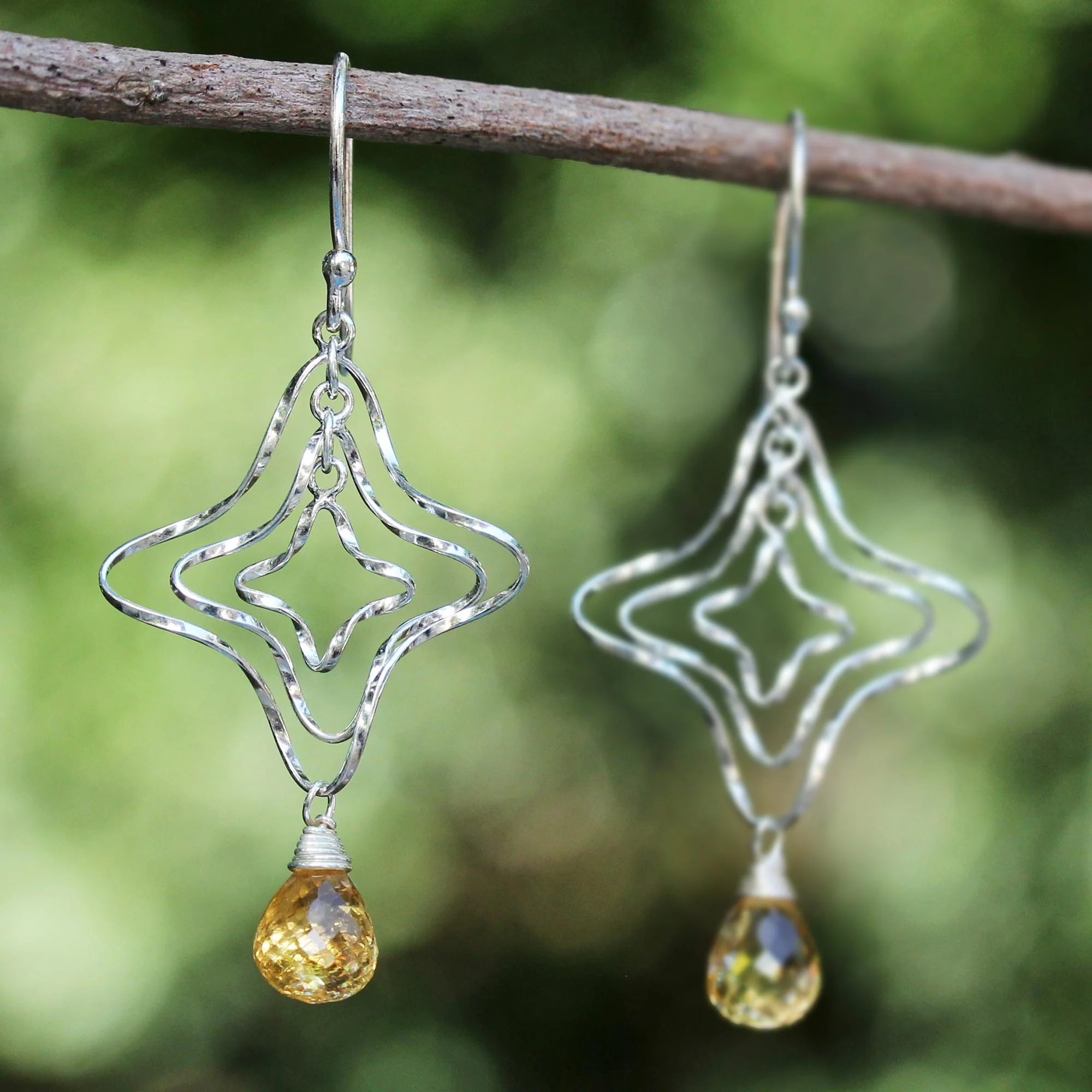 Starshine Citrine Dangle Earrings - Image 3