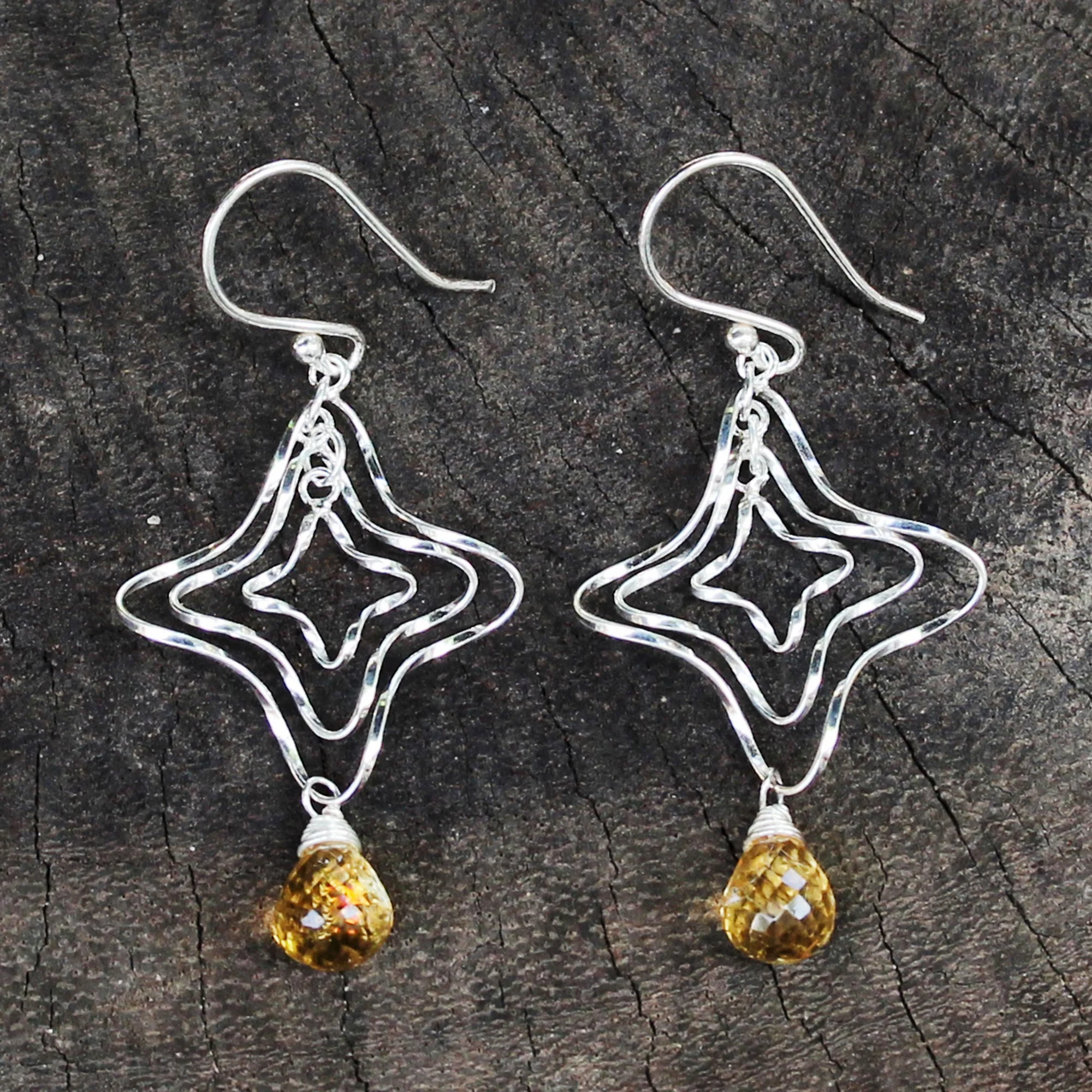 Starshine Citrine Dangle Earrings - Image 4