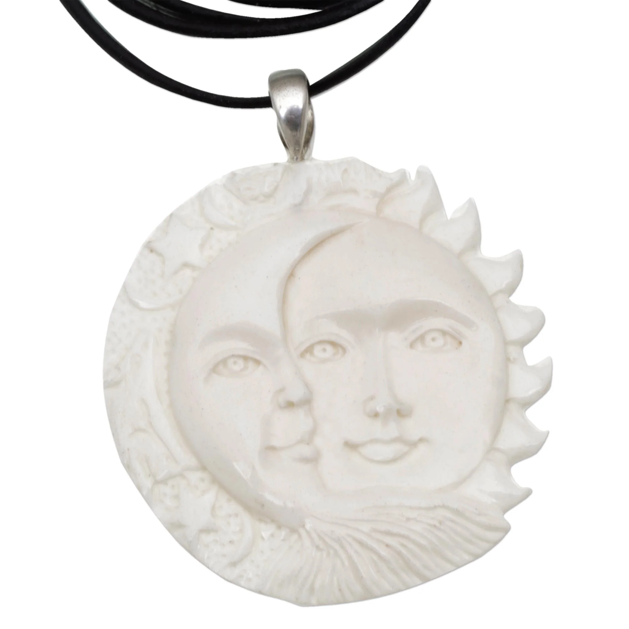 Stellar Guardians Bone & Leather Pendant Necklace - Image 5