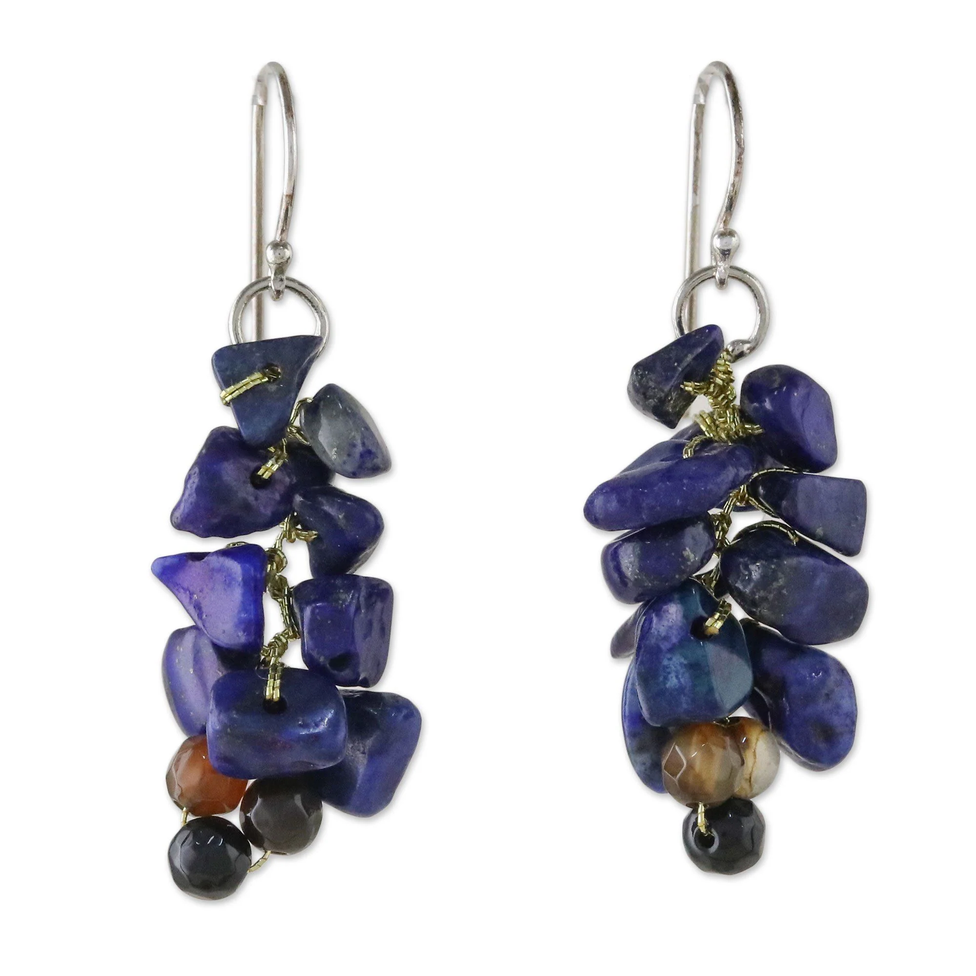 Sterling Silver Agate Beaded Earrings - Image 4