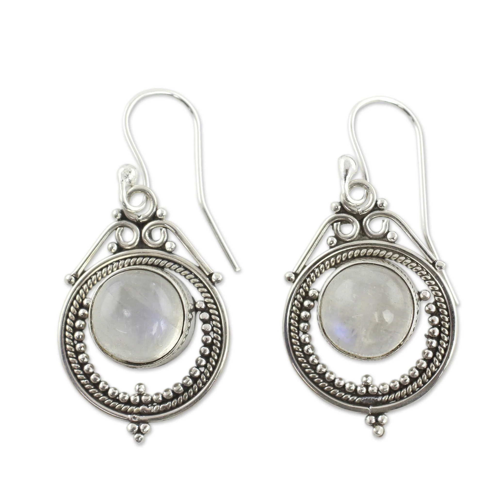 Sterling Silver Moonstone Dangle Earrings - Image 2