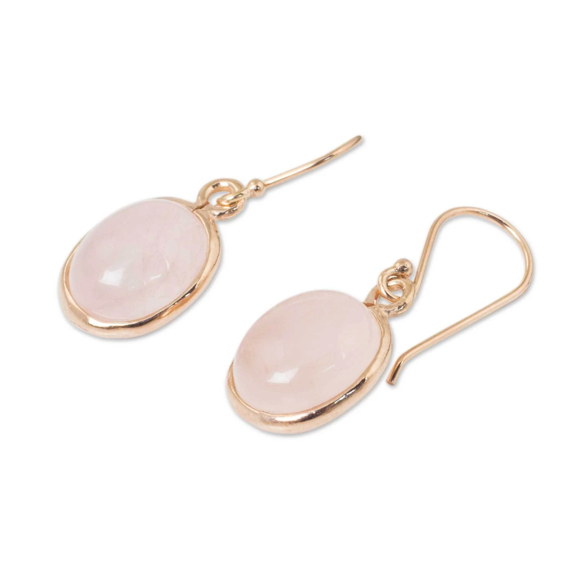 Sterling Silver & Rose Quartz Dangle Earrings - Image 3