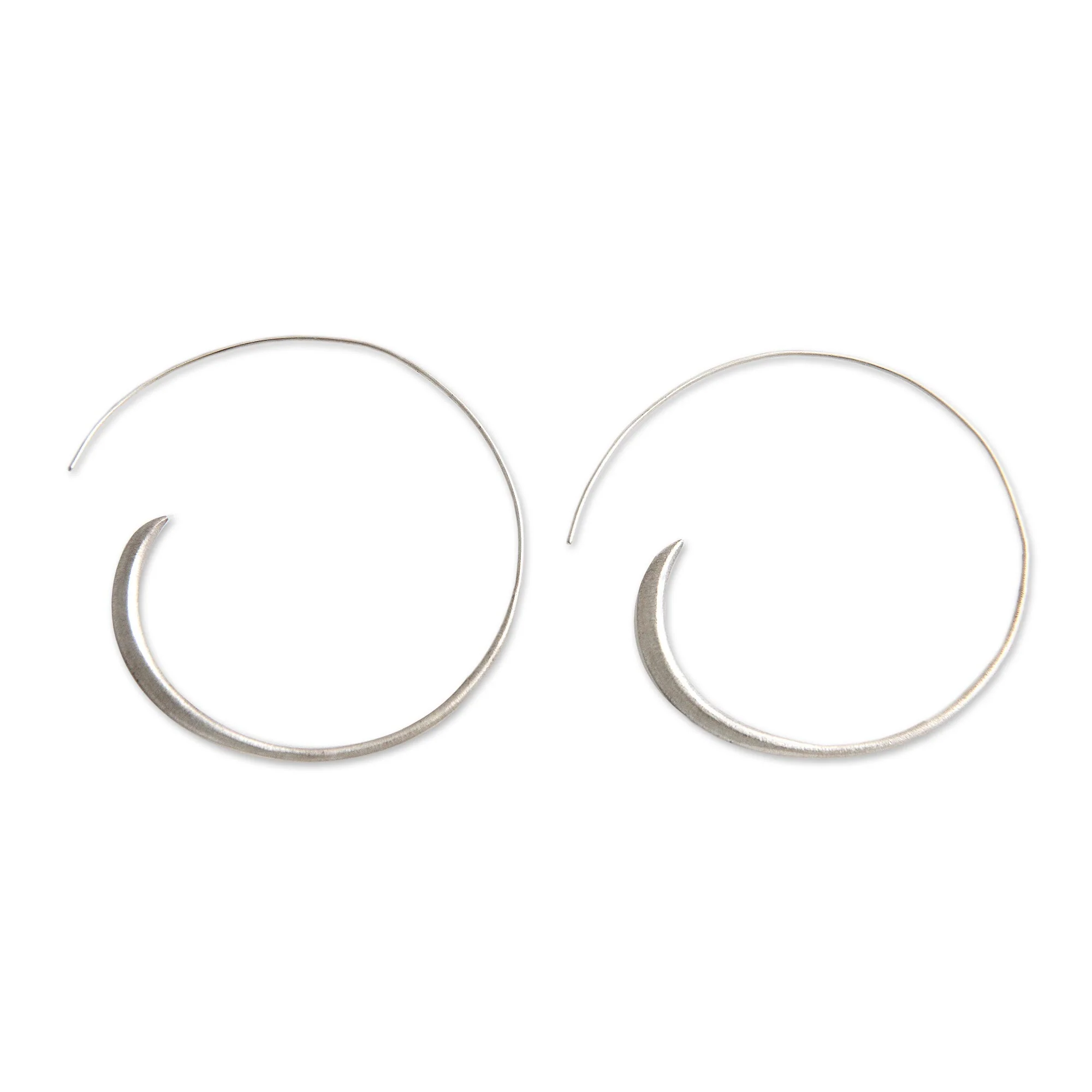 Sterling Silver Spin Me Hoop Earrings - Image 2