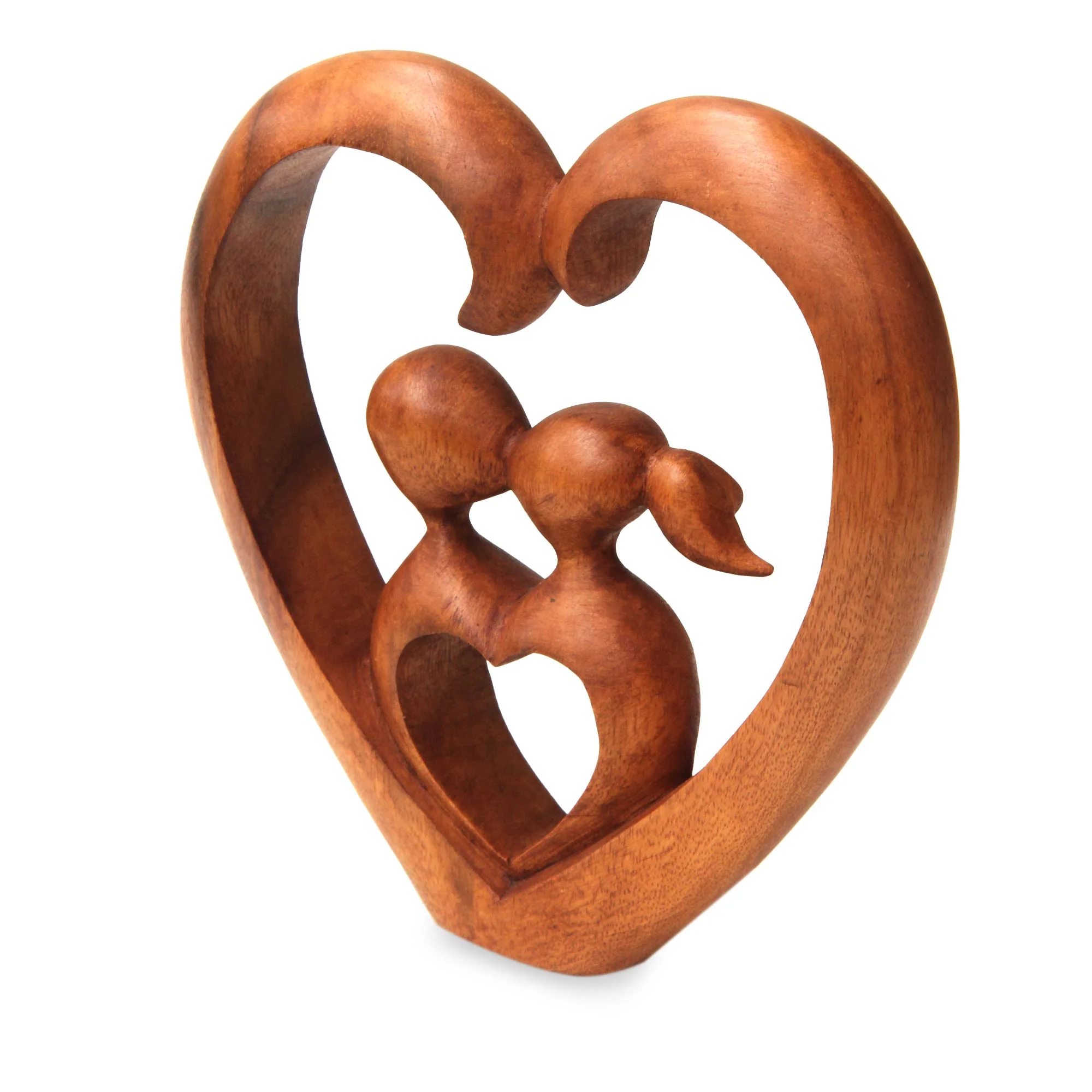 Story of Love Hand Carved Heart Sculpture - Image 3