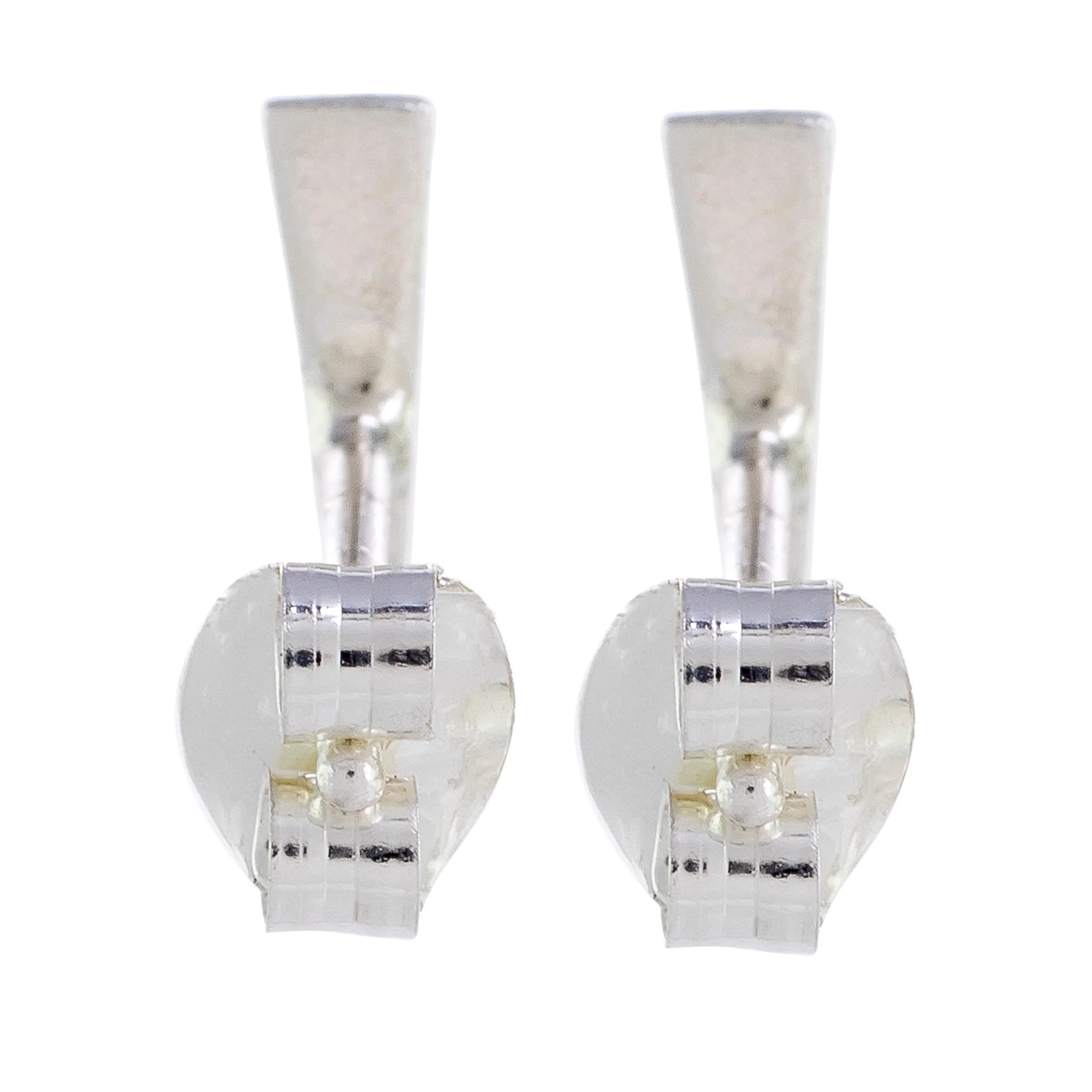 Straight and True Elongated Triangle Modern Sterling Silver Stud Earrings - Image 5