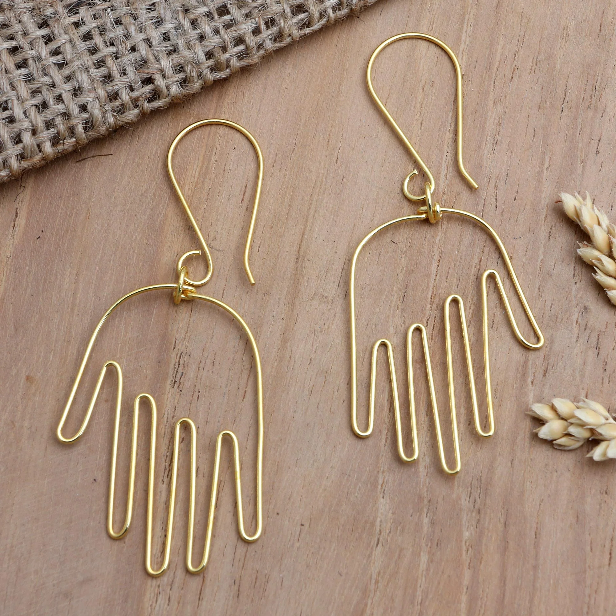Stretch Out Gold-Plated Balinese Dangle Earrings - Image 3