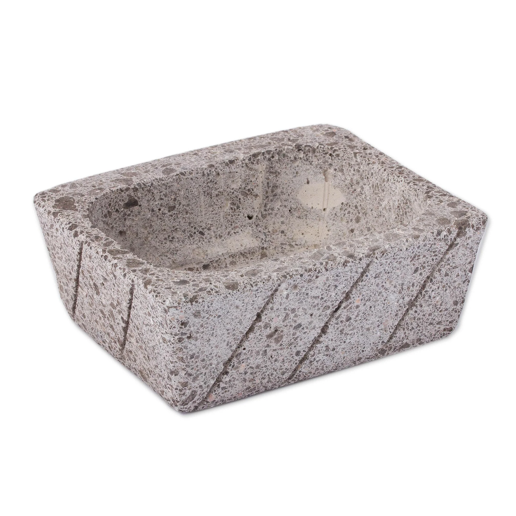 Striped Gardener Striped Rectangular Reclaimed Stone Flower Pot from Mexico - Image 2