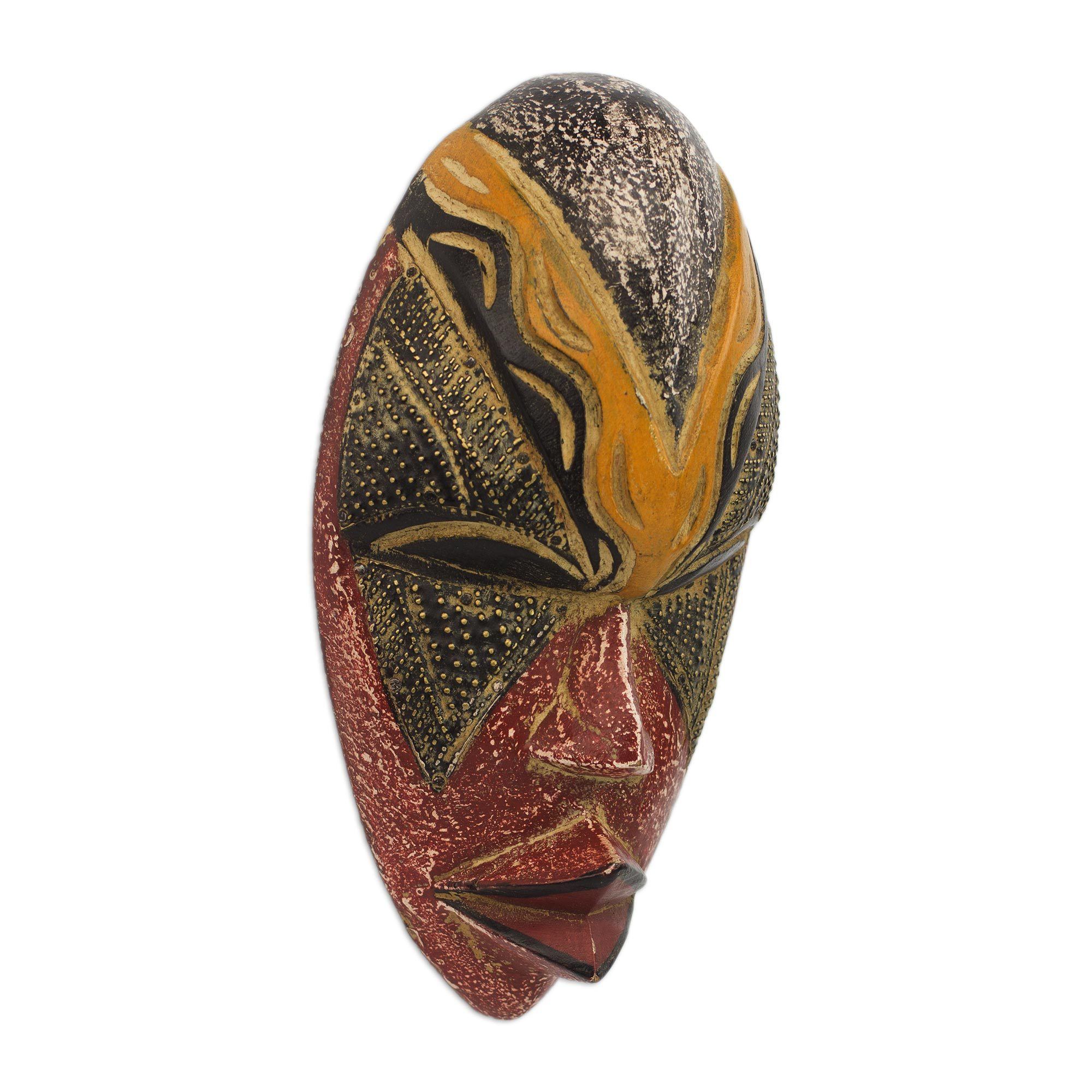 Stunning Amahle Carved Wooden African Wall Mask - Image 3