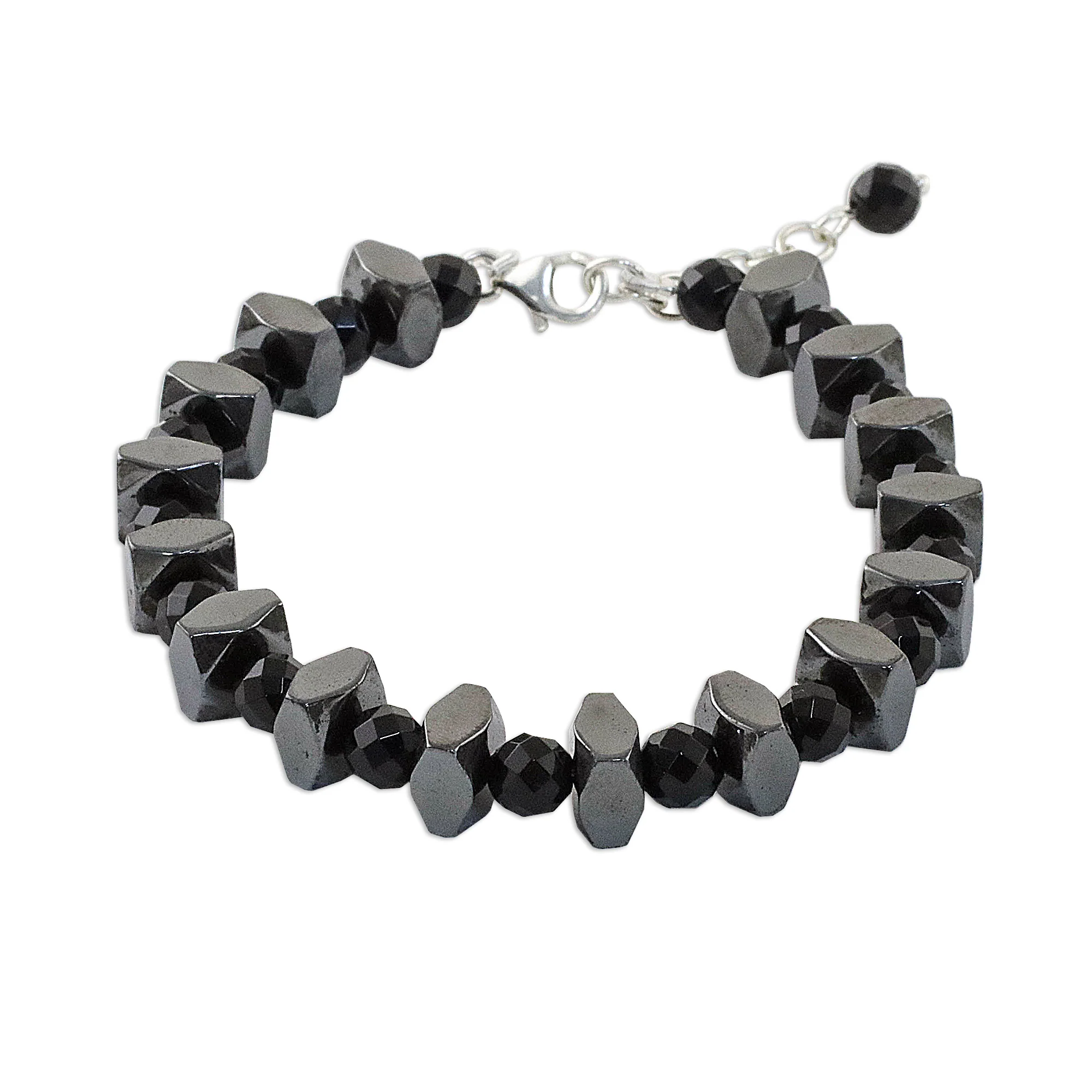 Style by Night Onyx and Hematite Beaded Bracelet from Thailand - Image 4