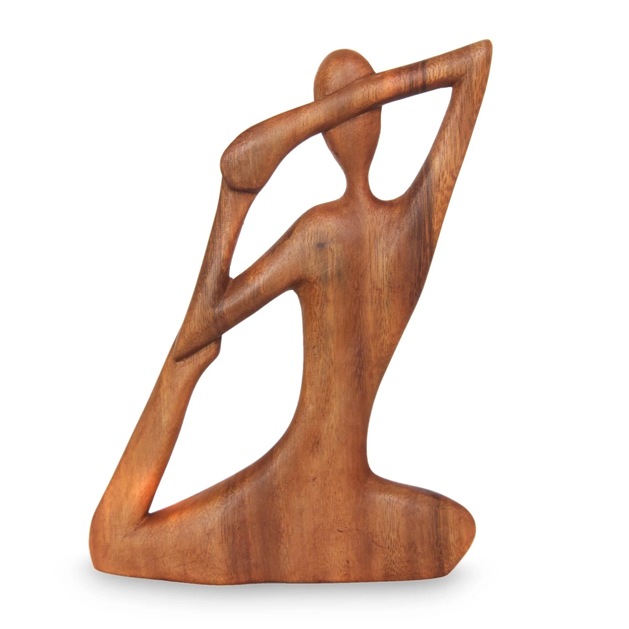 Suar Wood Hand Carved Yoga Sculpture - Image 3