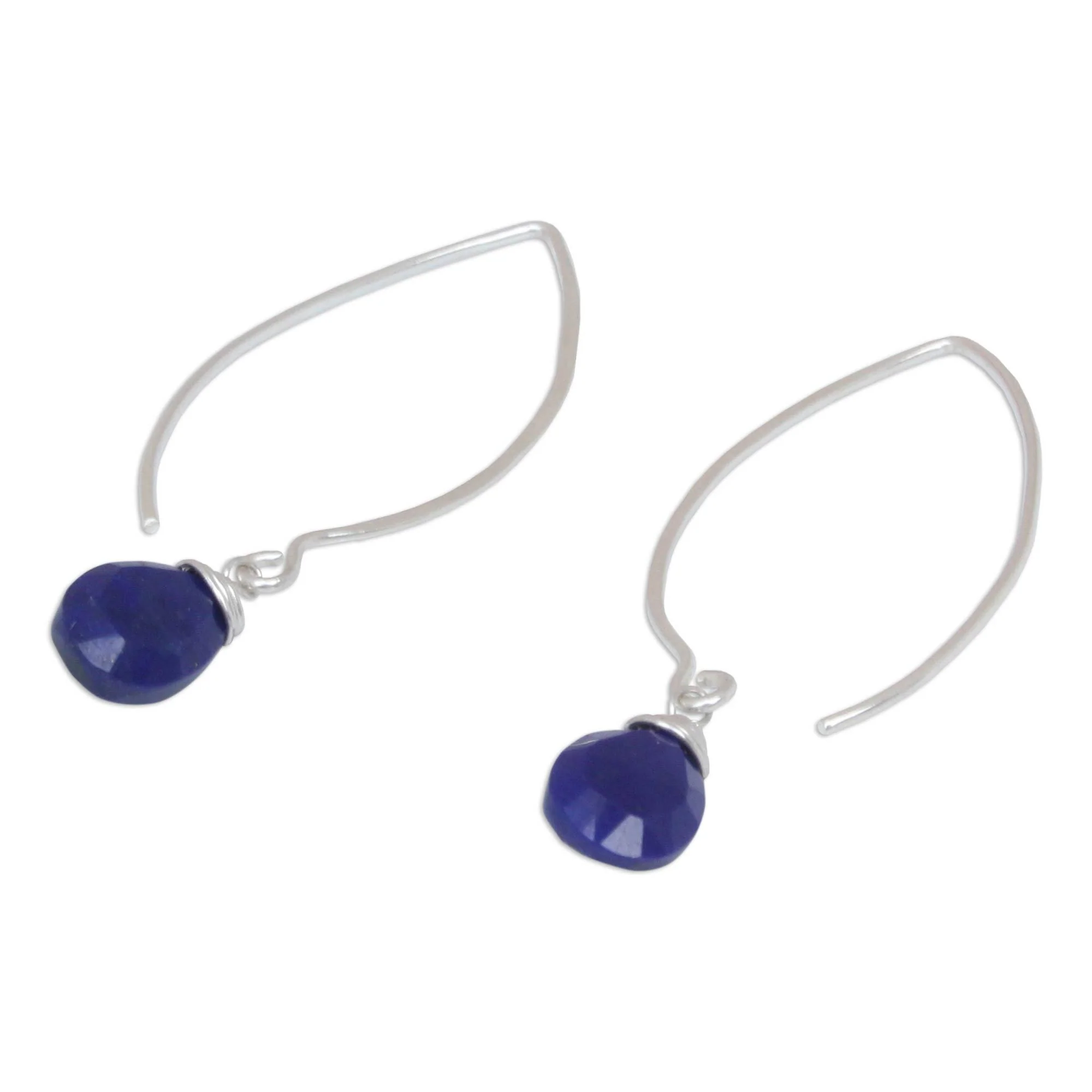 Sublime Sterling Silver & Lapis Lazuli Dangle Earrings - Image 3