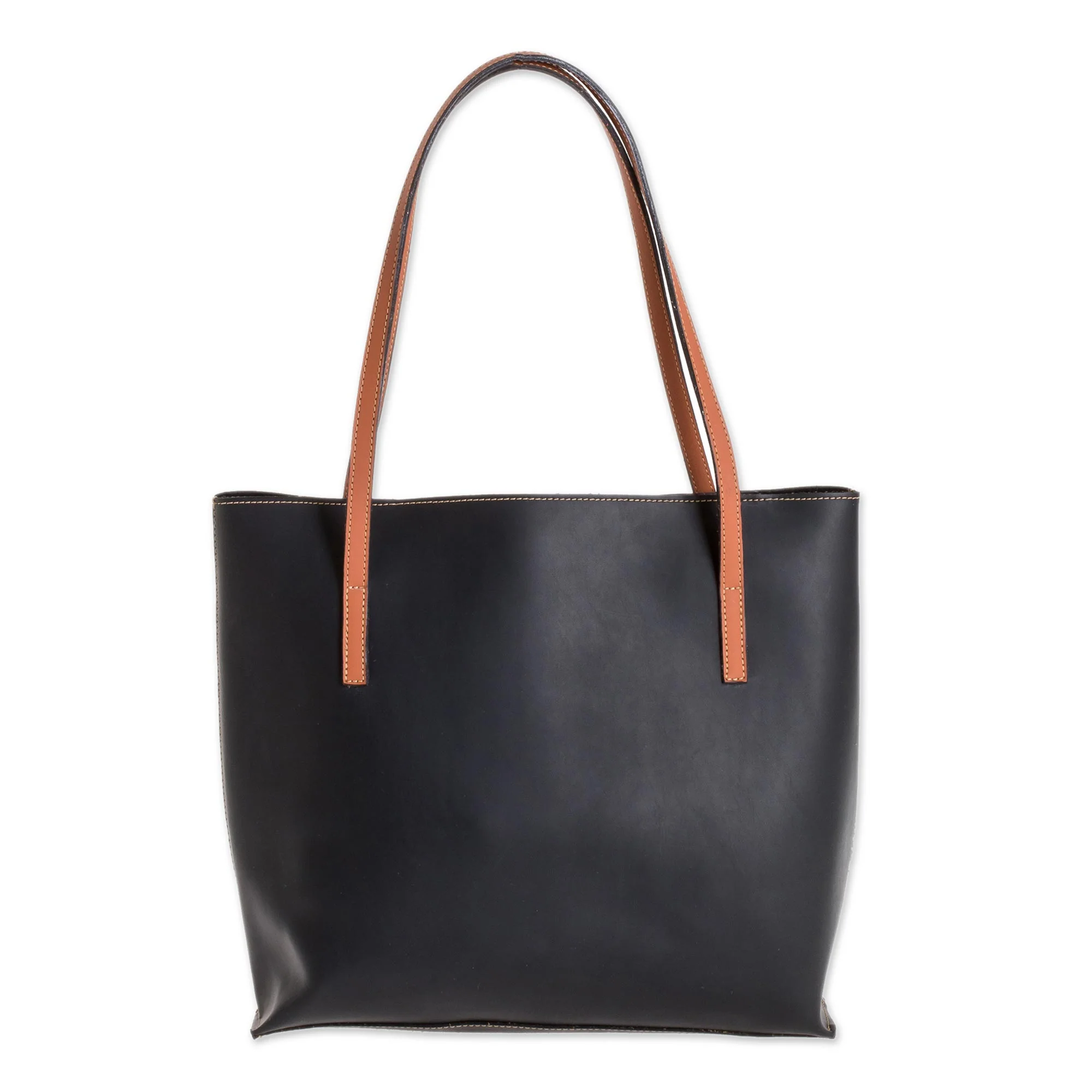 Sublime Style in Black Bonded Leather Shoulder Bag in Black from El Salvador - Image 2