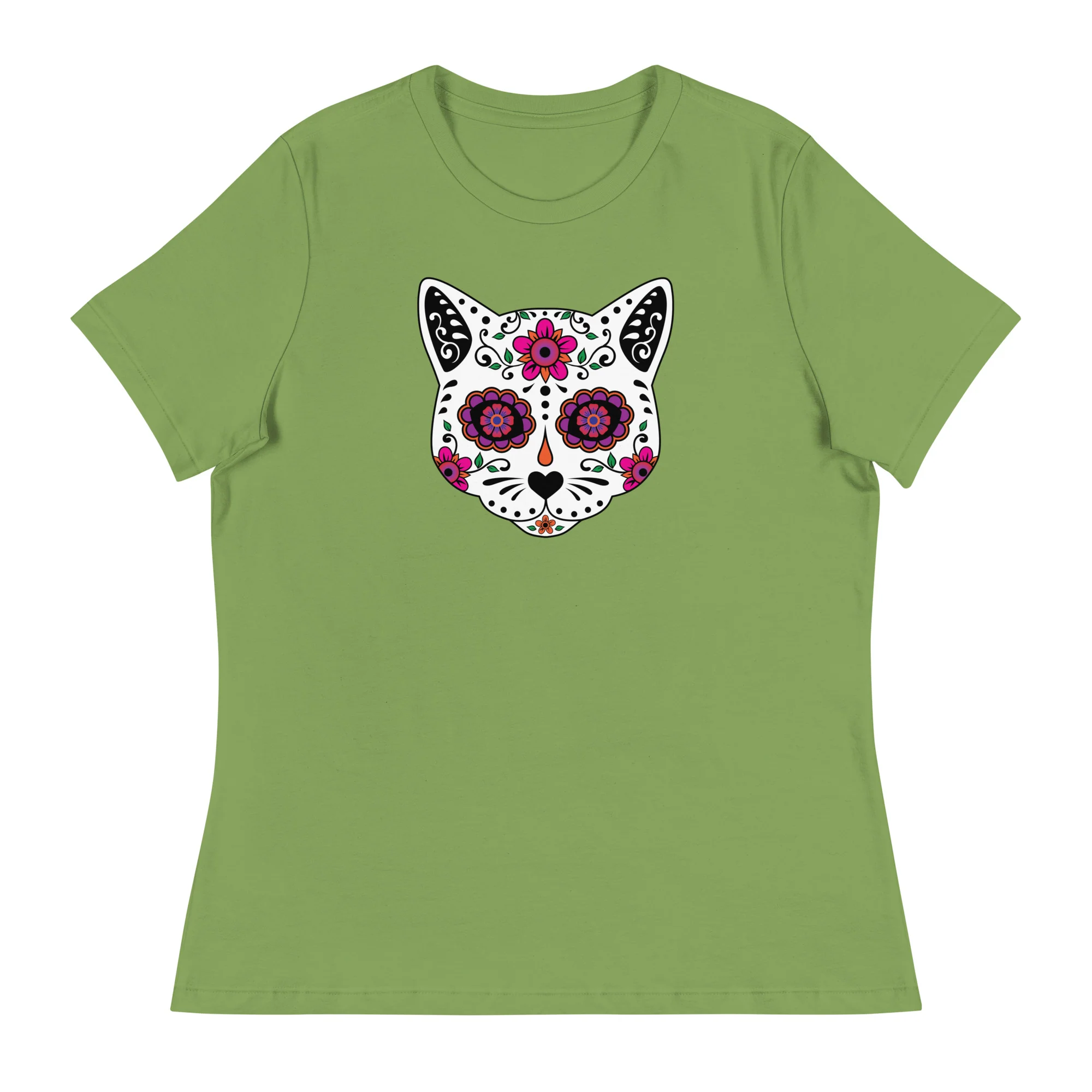 Sugar Skull Cat Women's Relaxed T-Shirt - Image 6